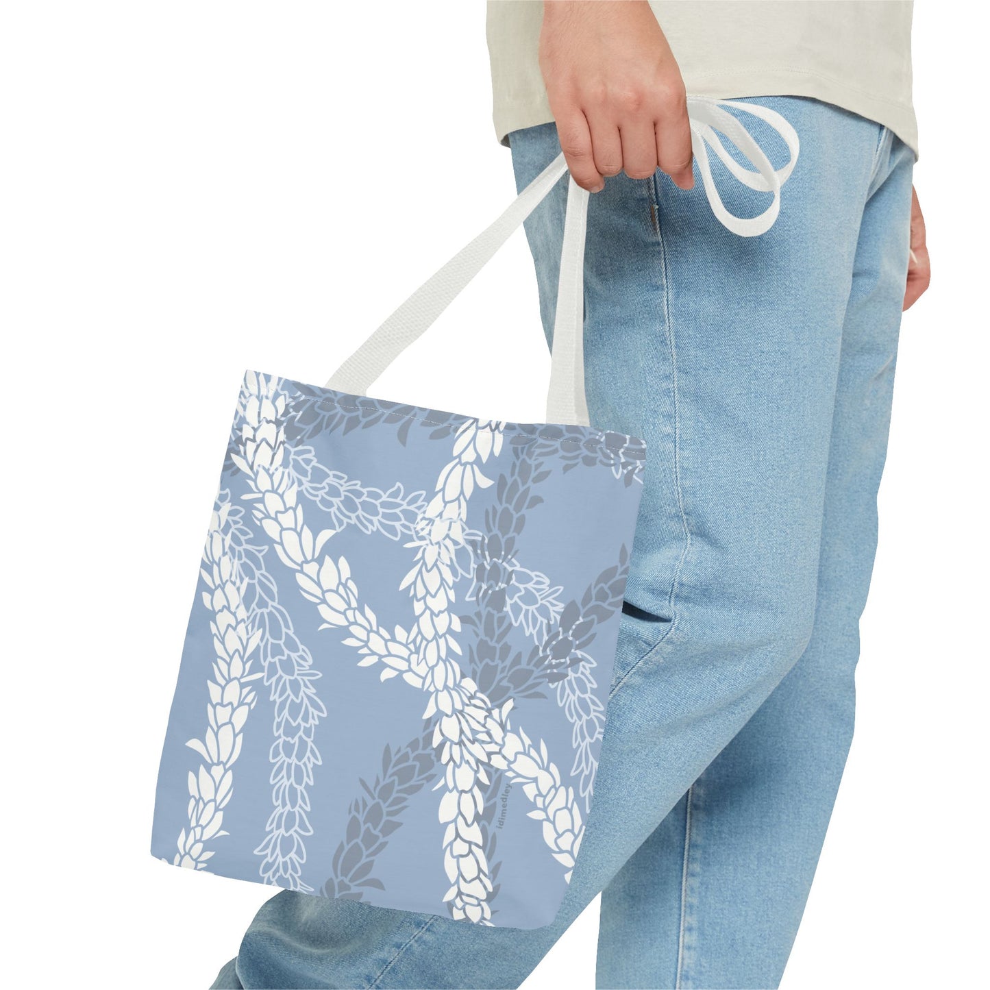 Tote bag- Pikake Wishes (Cyan Blue)