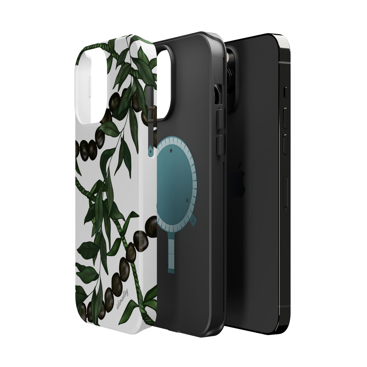Kukui Nut, Maile, Ti Leaf Lei (White), MAGSAFE