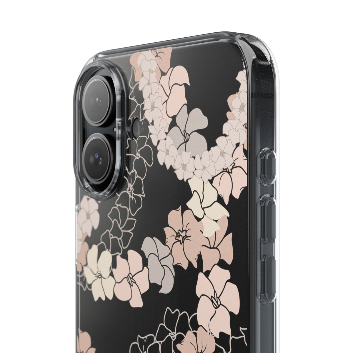 Puakenikeni En Face Flower Leis (Peachy Pinks) CLEAR Case