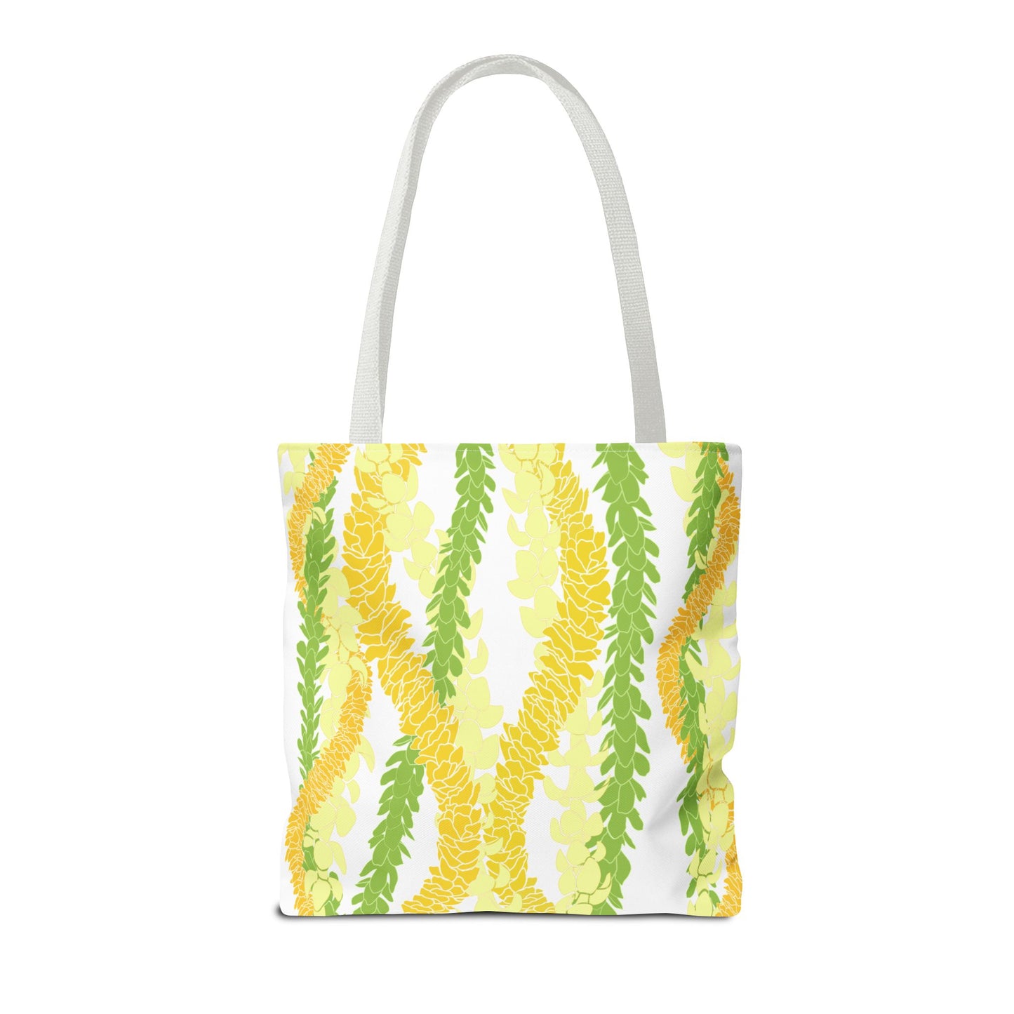 Tote bag- Triple Strand Puakenikeni, Pakalana and Ilima Leis, White