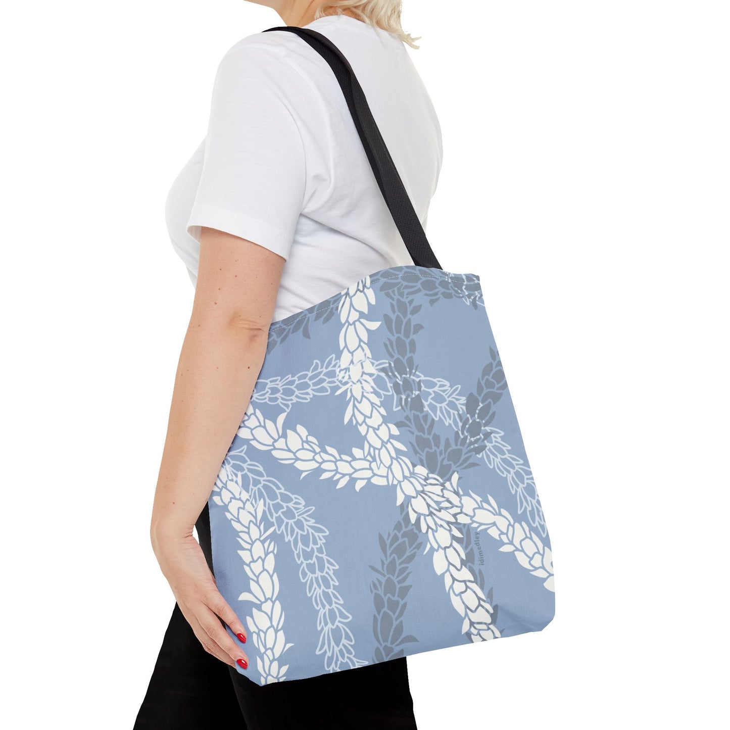 Tote bag- Pikake Wishes (Cyan Blue)