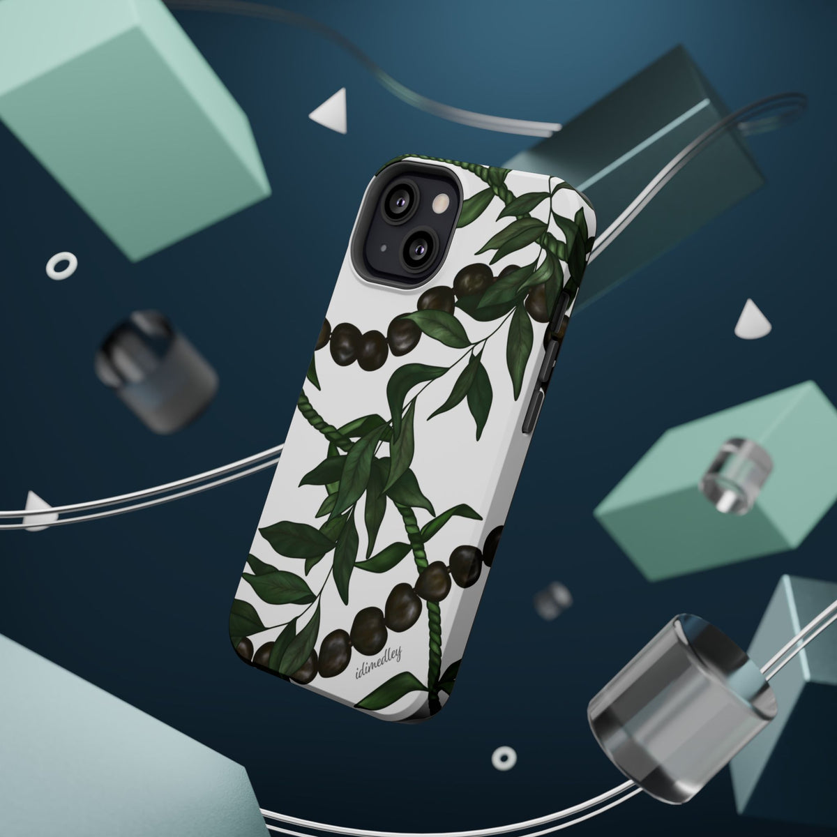 Kukui Nut, Maile, Ti Leaf Lei (White), MAGSAFE