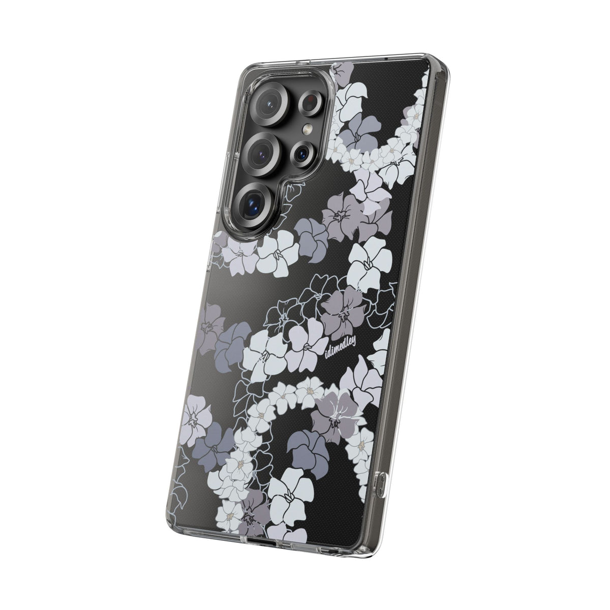 Puakenikeni En Face Flower Leis (Blue and Purple) CLEAR Case