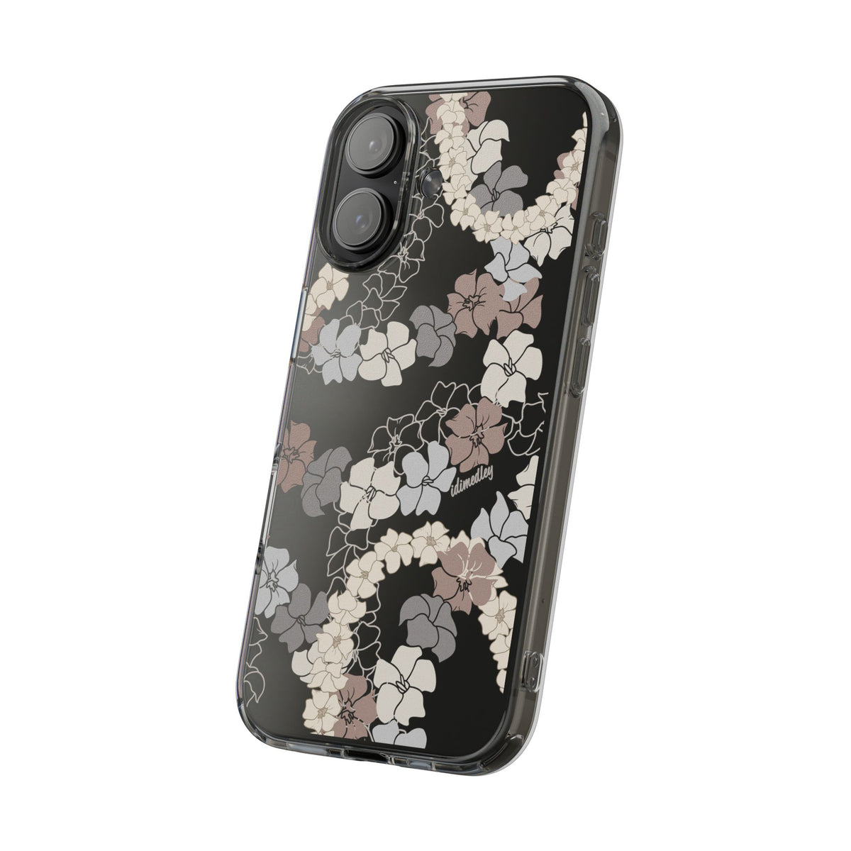 Puakenikeni En Face Flower Leis (Brown and Gray Neutrals) CLEAR Case