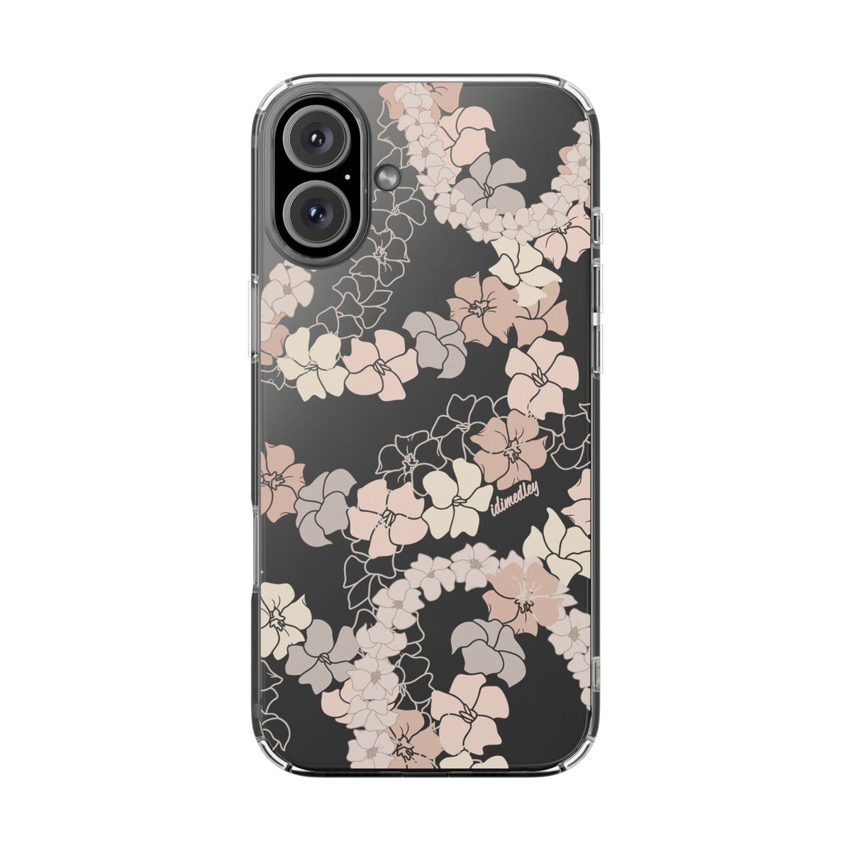 Puakenikeni En Face Flower Leis (Peachy Pinks) CLEAR Case