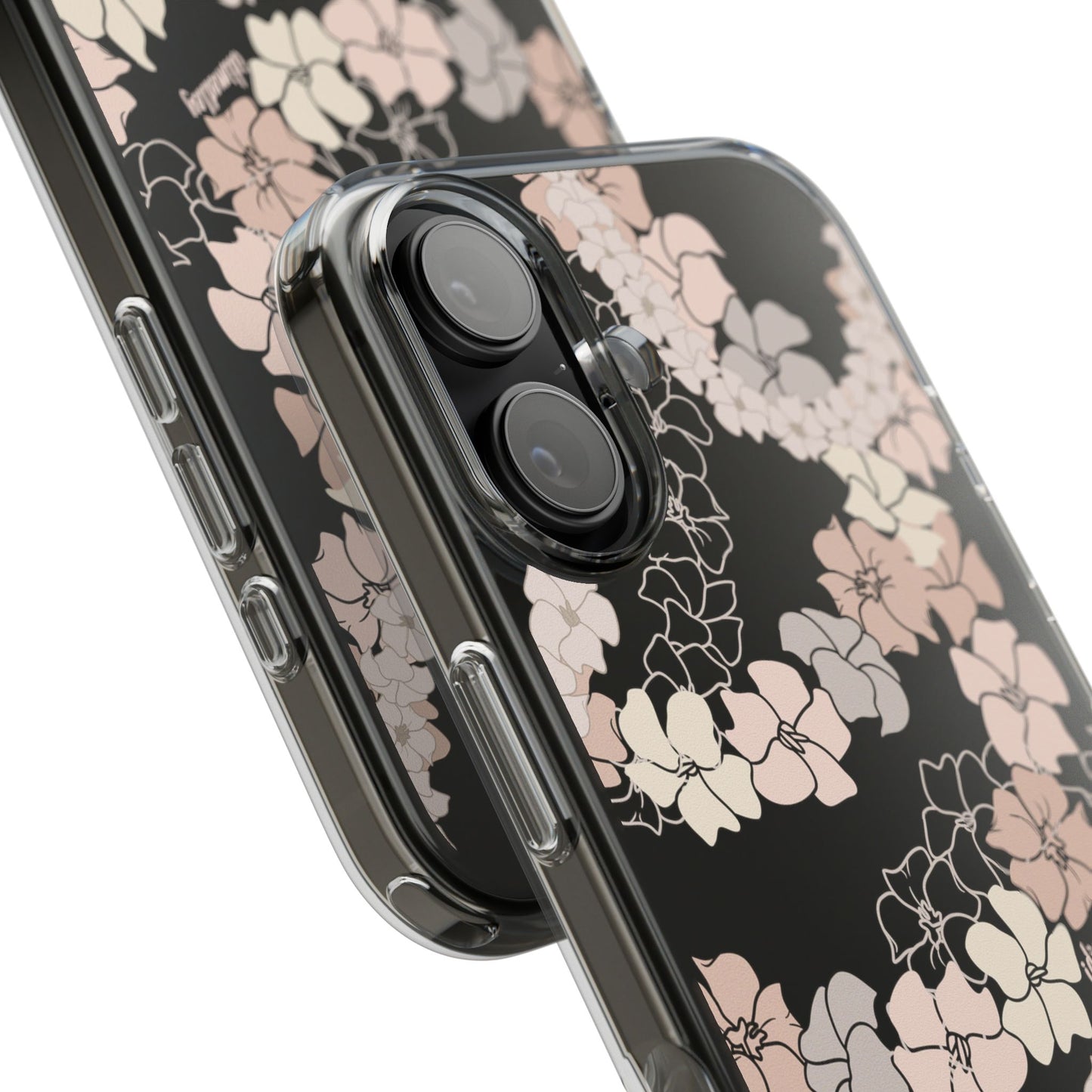 Puakenikeni En Face Flower Leis (Peachy Pinks) CLEAR Case