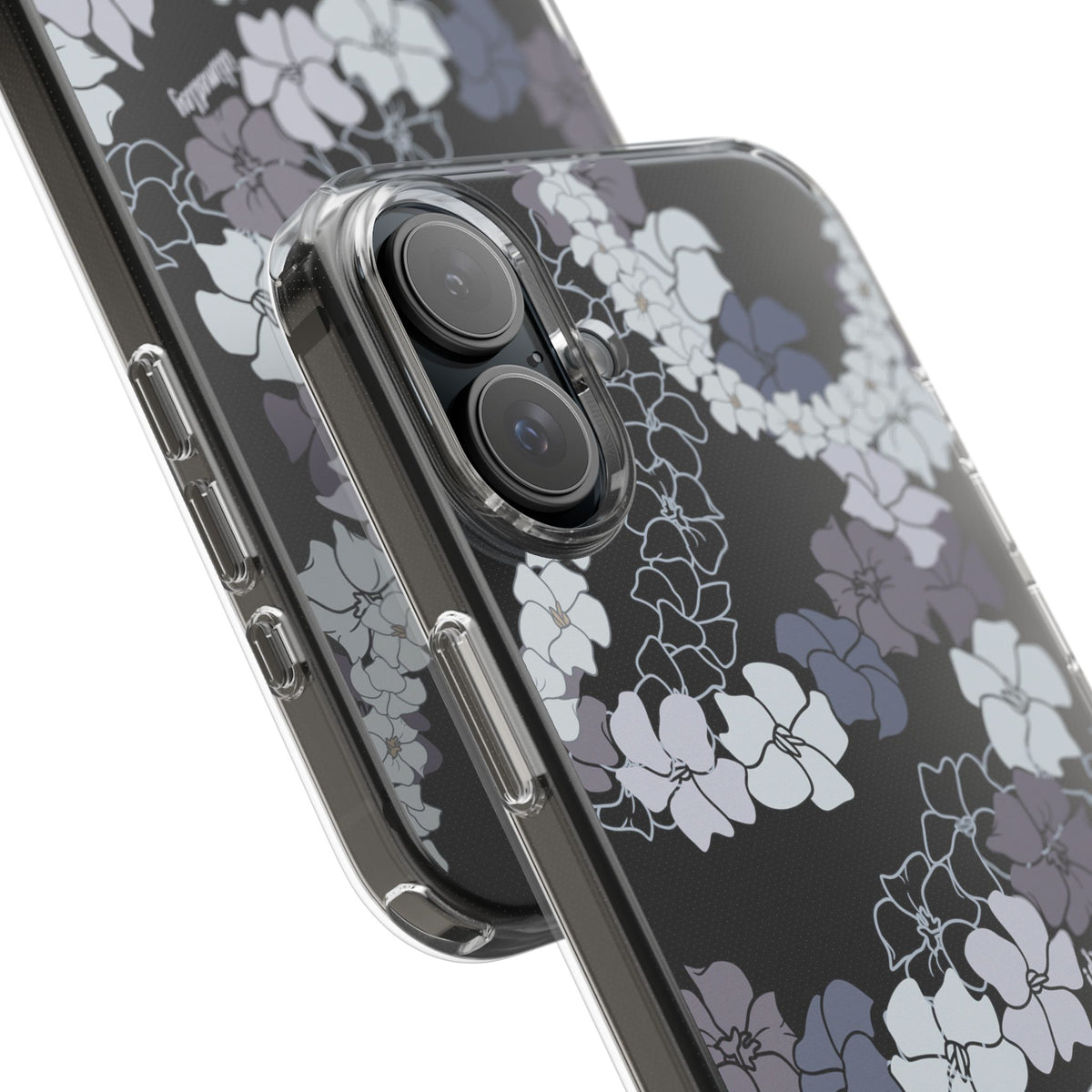Puakenikeni En Face Flower Leis (Blue and Purple) CLEAR Case