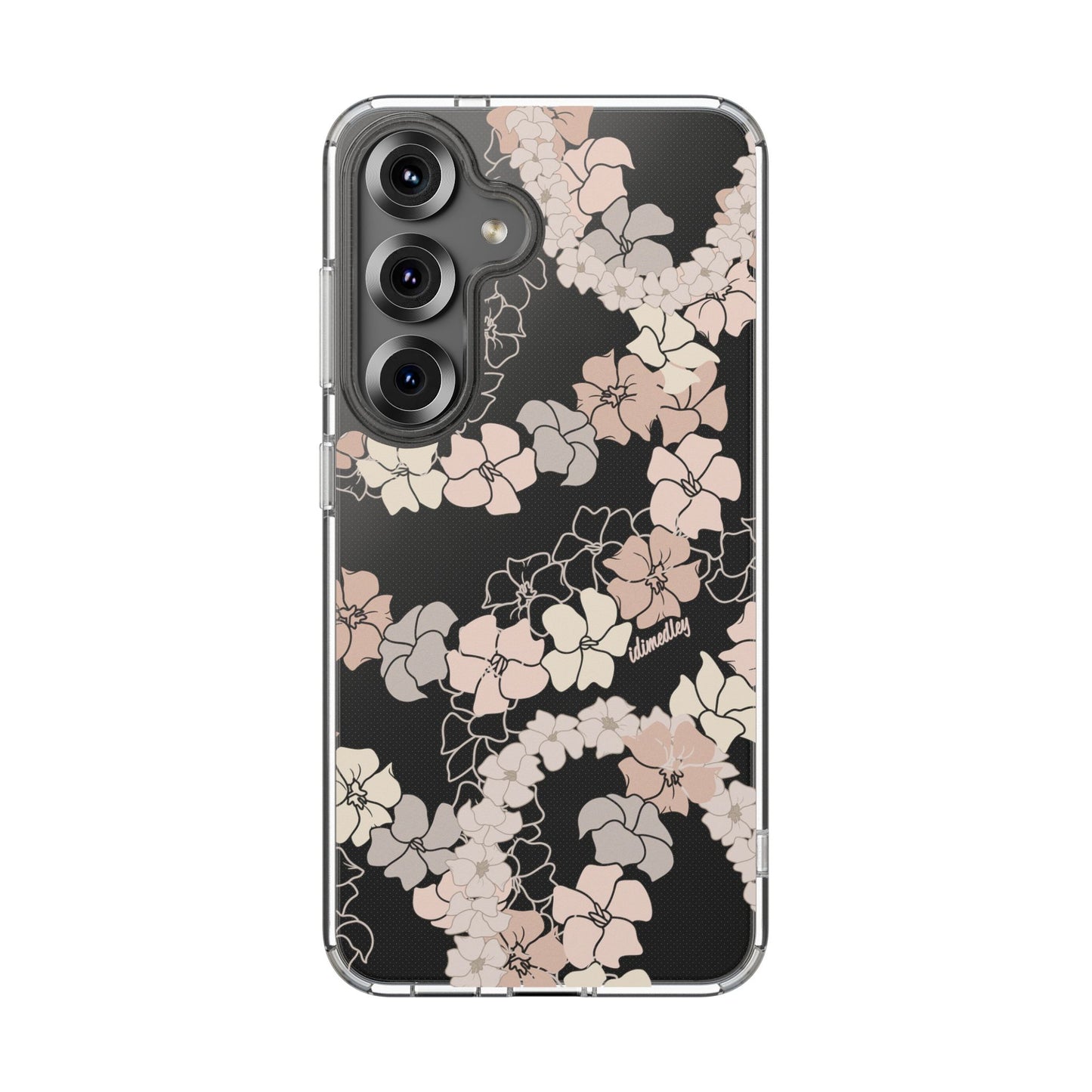 Puakenikeni En Face Flower Leis (Peachy Pinks) CLEAR Case