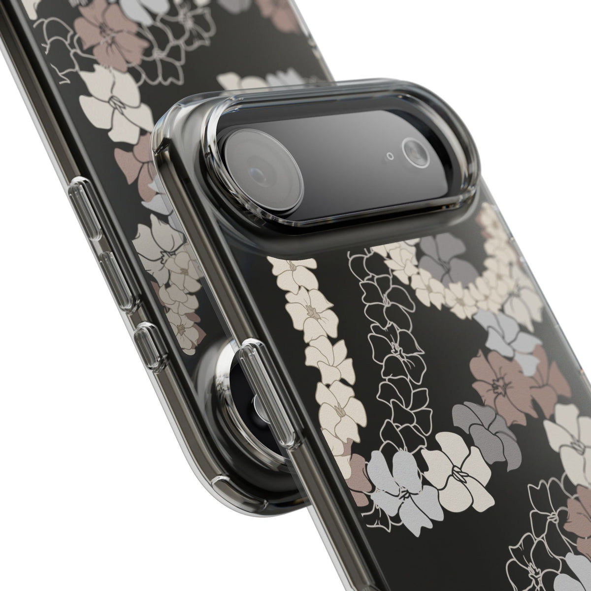 Puakenikeni En Face Flower Leis (Brown and Gray Neutrals) CLEAR Case
