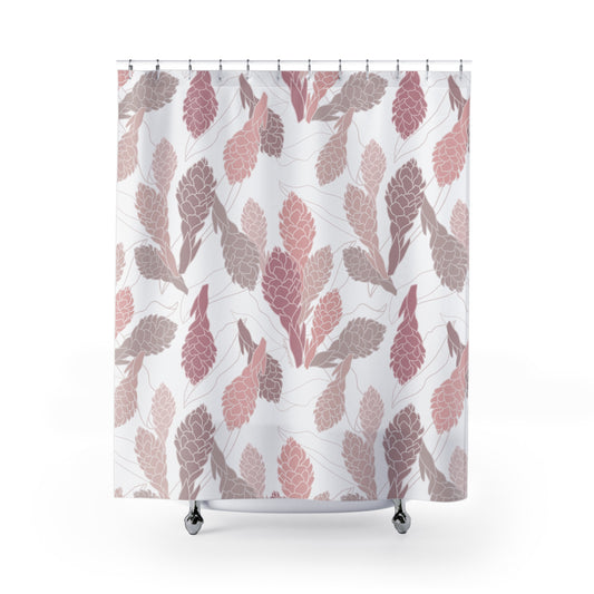 Shower Curtain- Hawaiian Ginger, Red and Pink Clusters