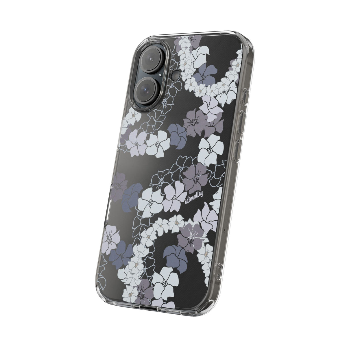 Puakenikeni En Face Flower Leis (Blue and Purple) CLEAR Case