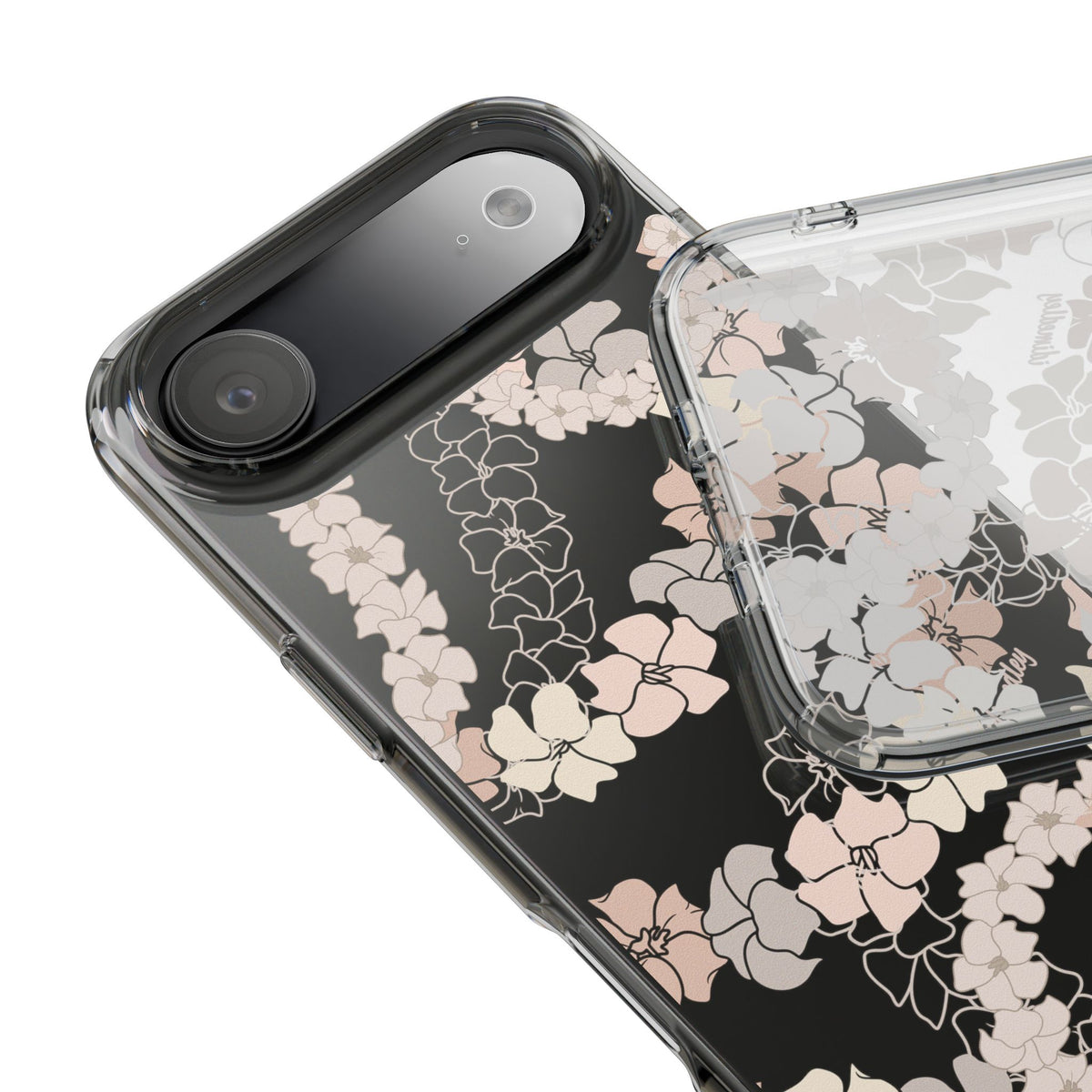 Puakenikeni En Face Flower Leis (Peachy Pinks) CLEAR Case