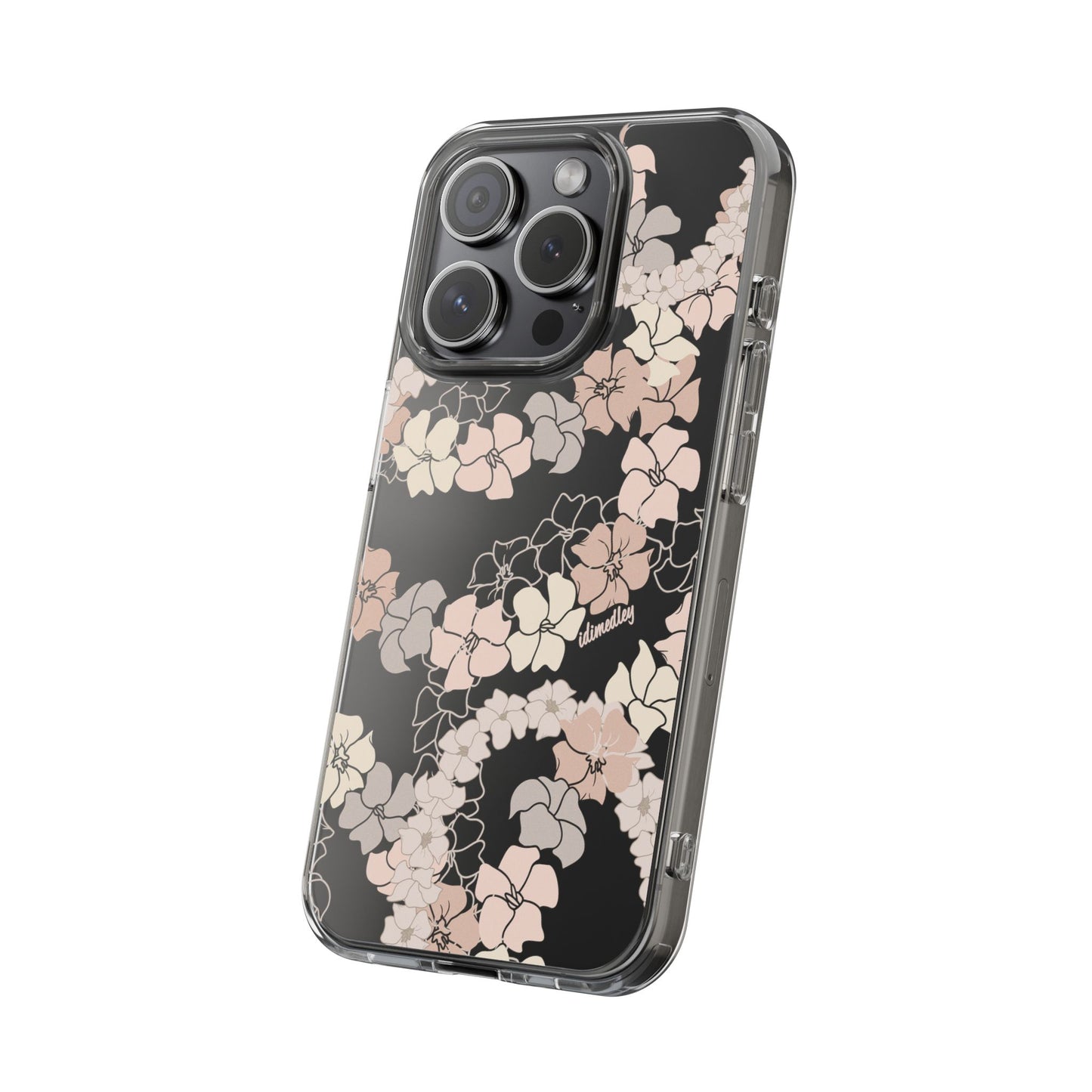 Puakenikeni En Face Flower Leis (Peachy Pinks) CLEAR Case