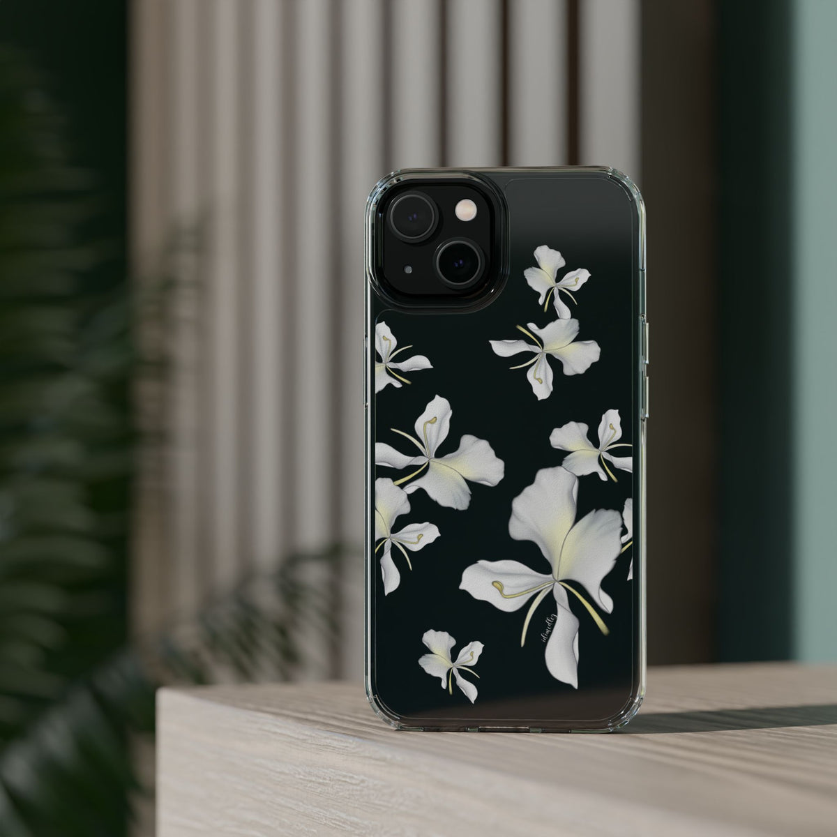 Awapuhi Butterfly Ginger Falling Flowers CLEAR Case