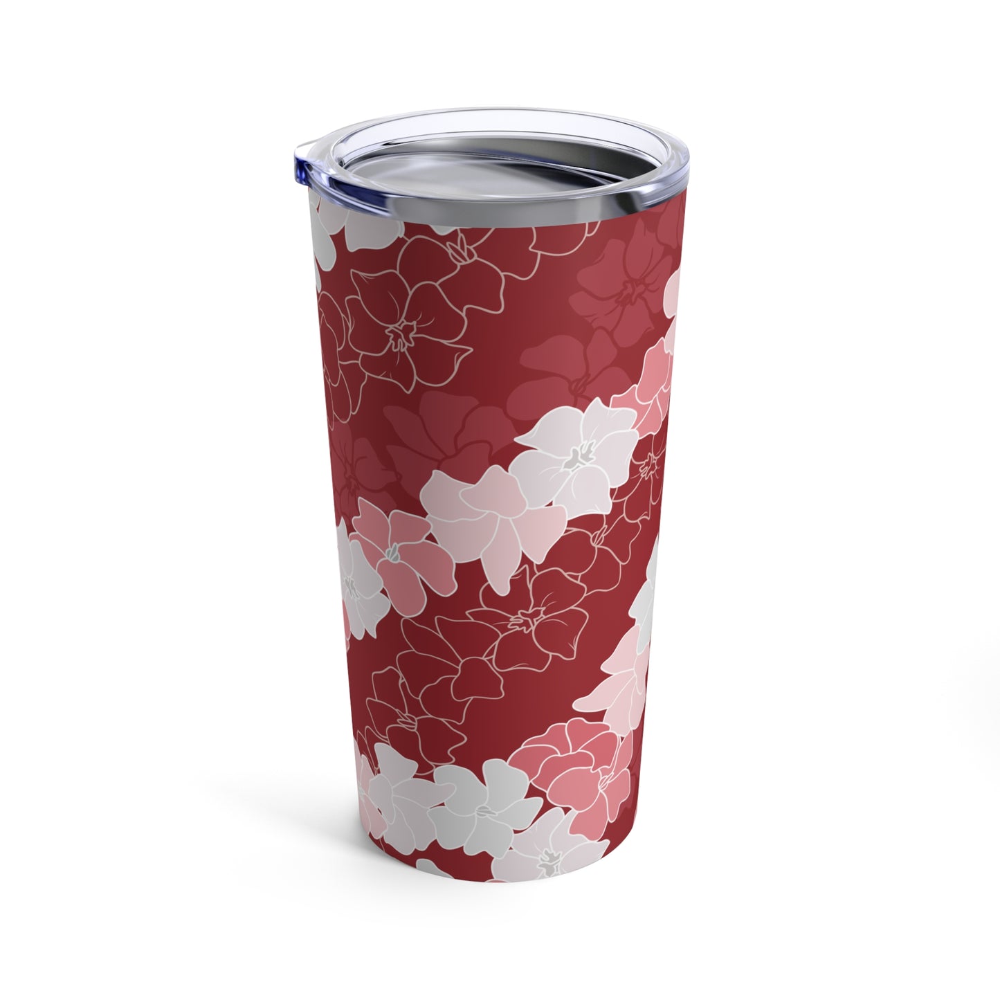 Tumbler 20oz- Puakenikeni En Face Flower Leis (Christmas Red White and Pink)