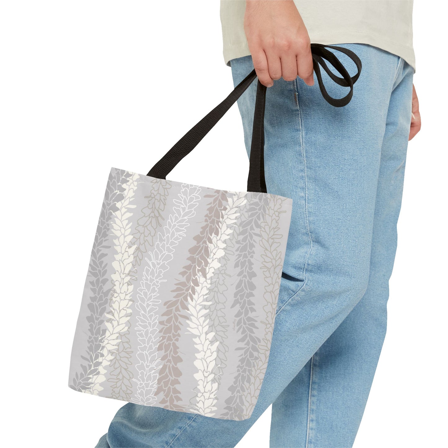 Tote bag- White Ginger Kisses in Gray