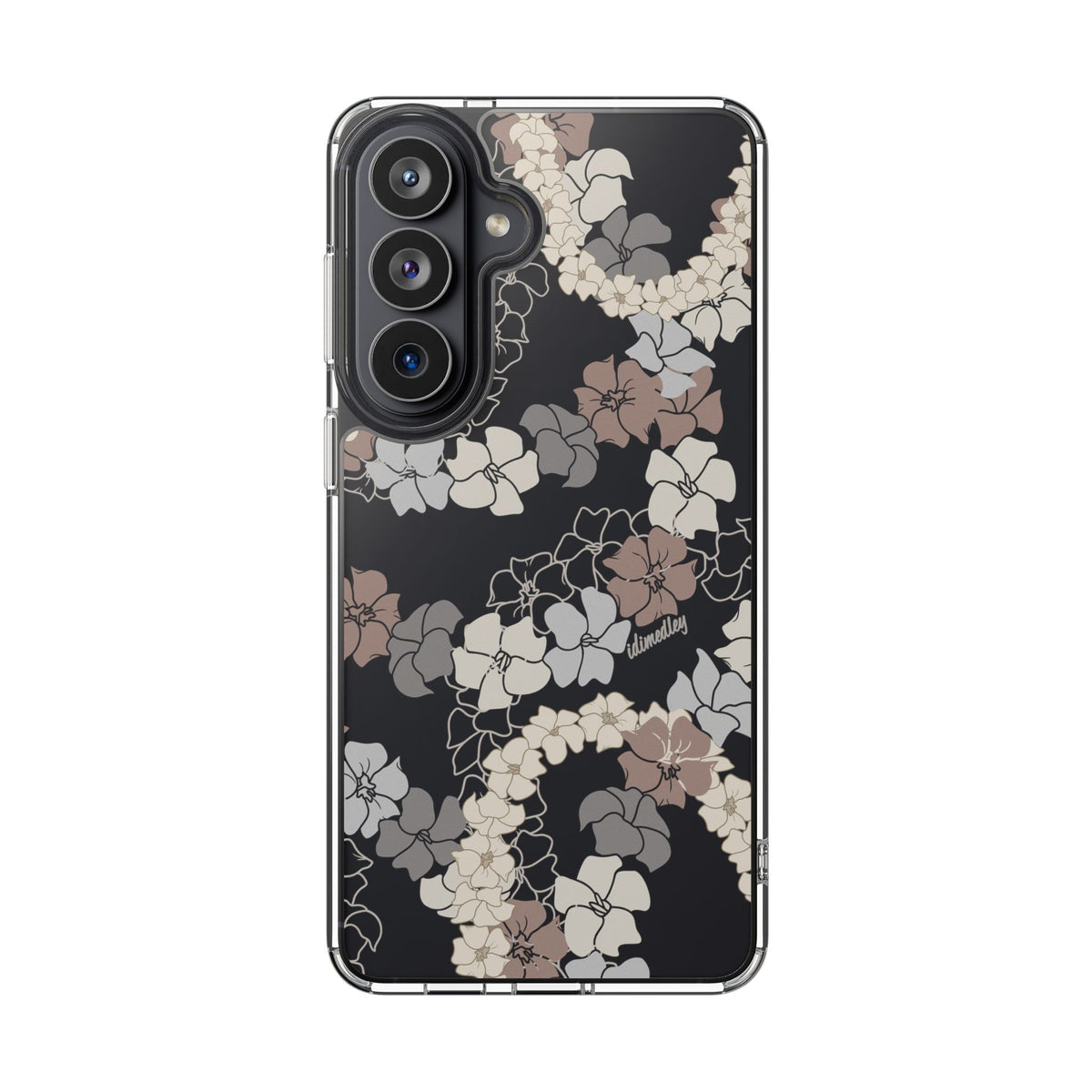 Puakenikeni En Face Flower Leis (Brown and Gray Neutrals) CLEAR Case