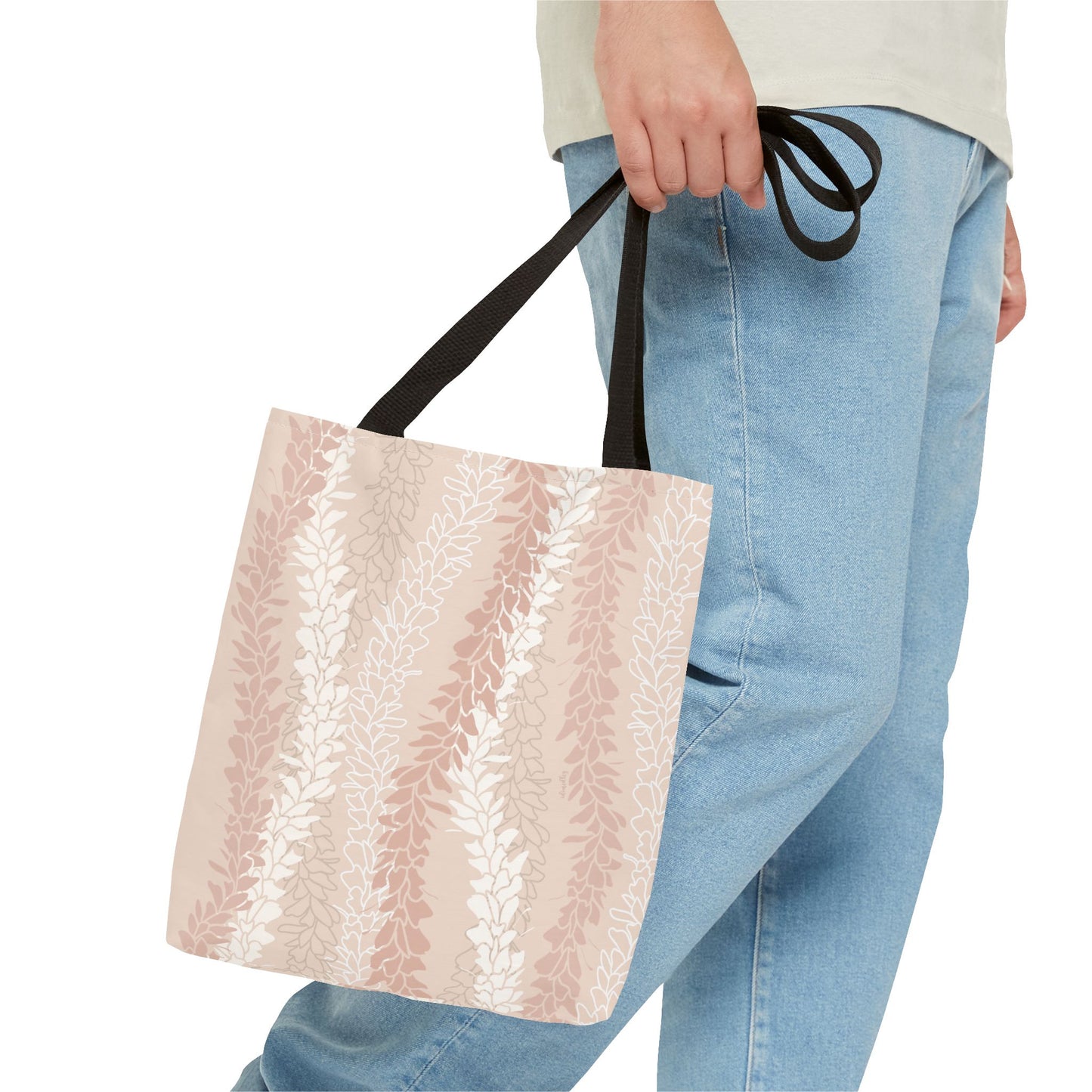 Tote bag- White Ginger Kisses in Peach