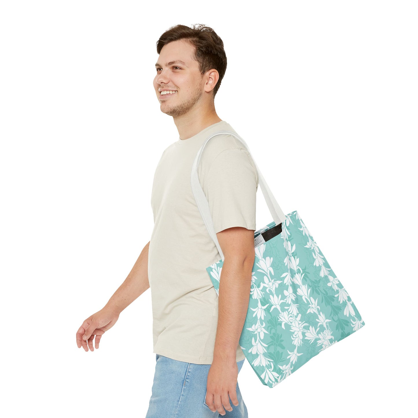 Tote bag- Tuberoses for Nohea (Seafoam)