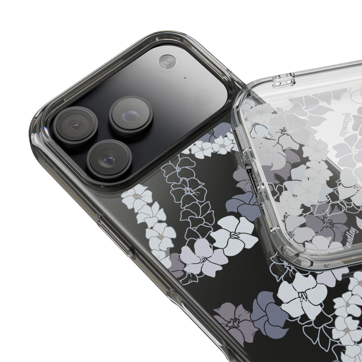Puakenikeni En Face Flower Leis (Blue and Purple) CLEAR Case