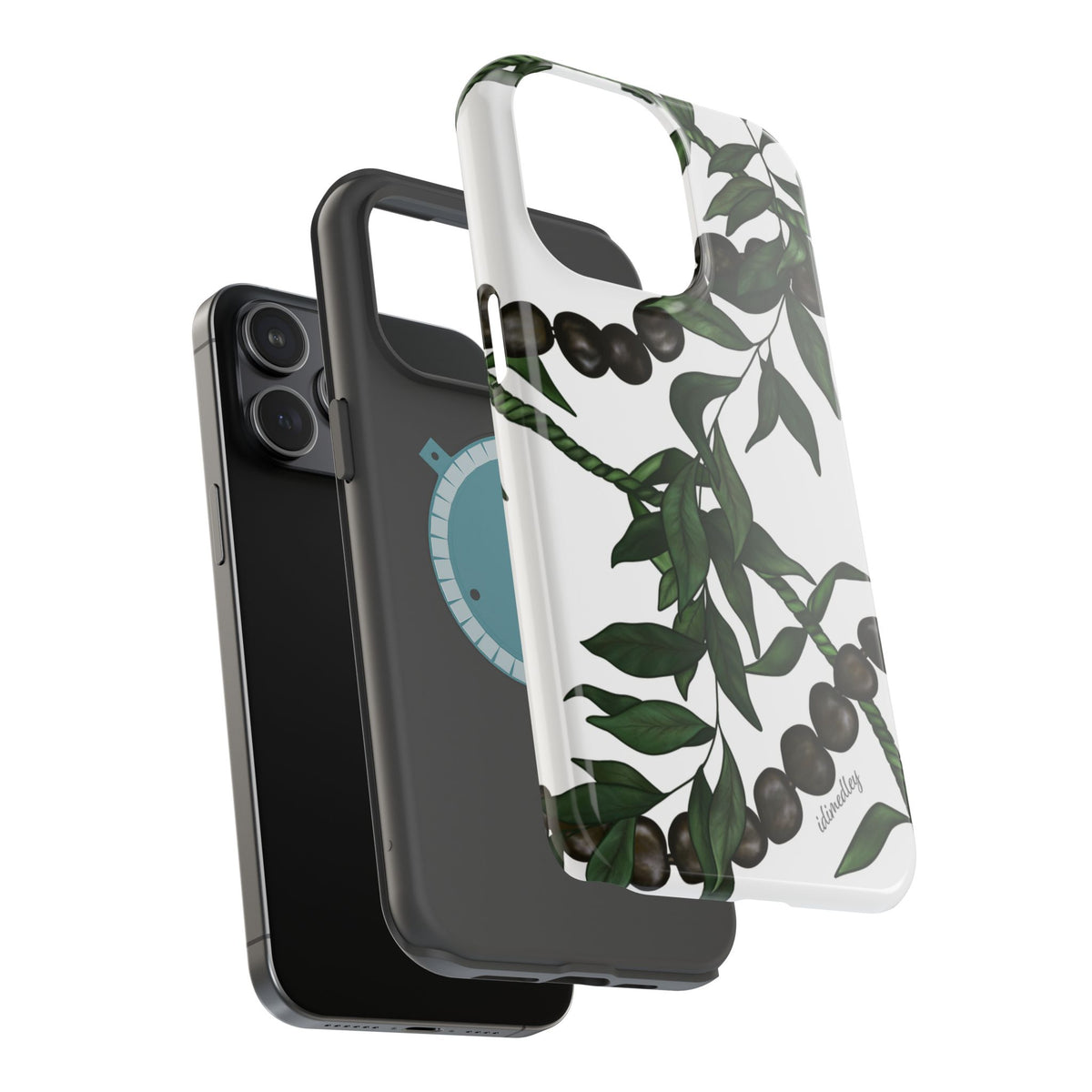 Kukui Nut, Maile, Ti Leaf Lei (White), MAGSAFE