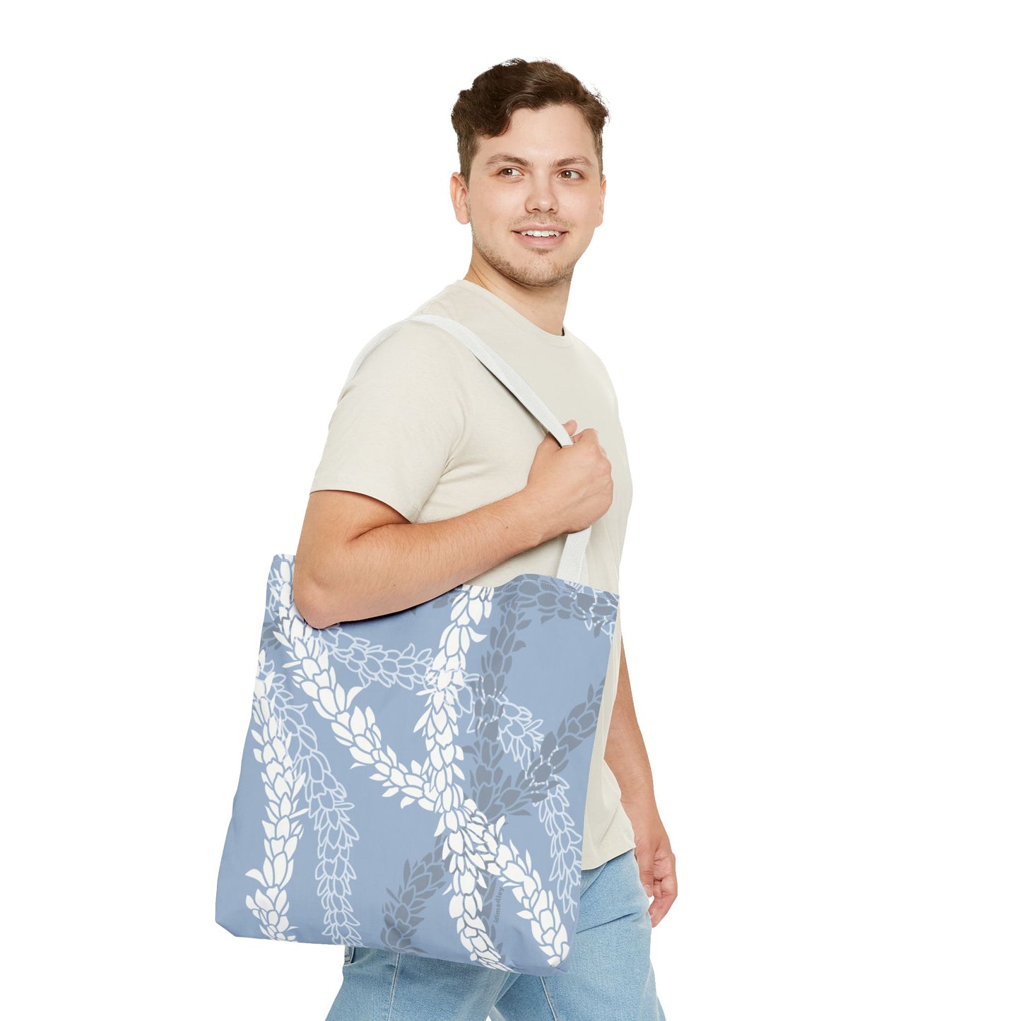 Tote bag- Pikake Wishes (Cyan Blue)