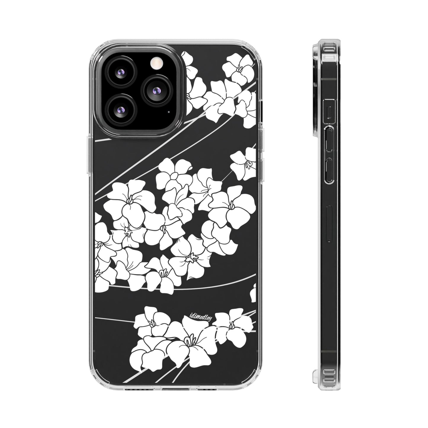 Puakenikeni En Face Flower Swirls CLEAR Case