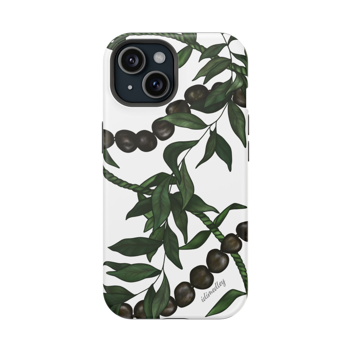 Kukui Nut, Maile, Ti Leaf Lei (White), MAGSAFE