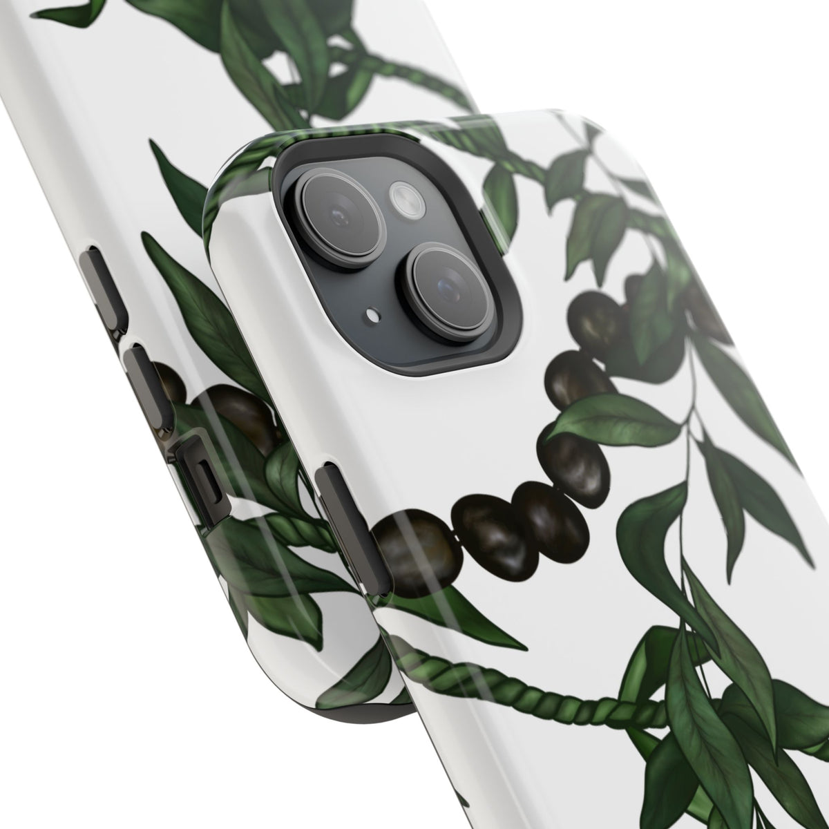 Kukui Nut, Maile, Ti Leaf Lei (White), MAGSAFE