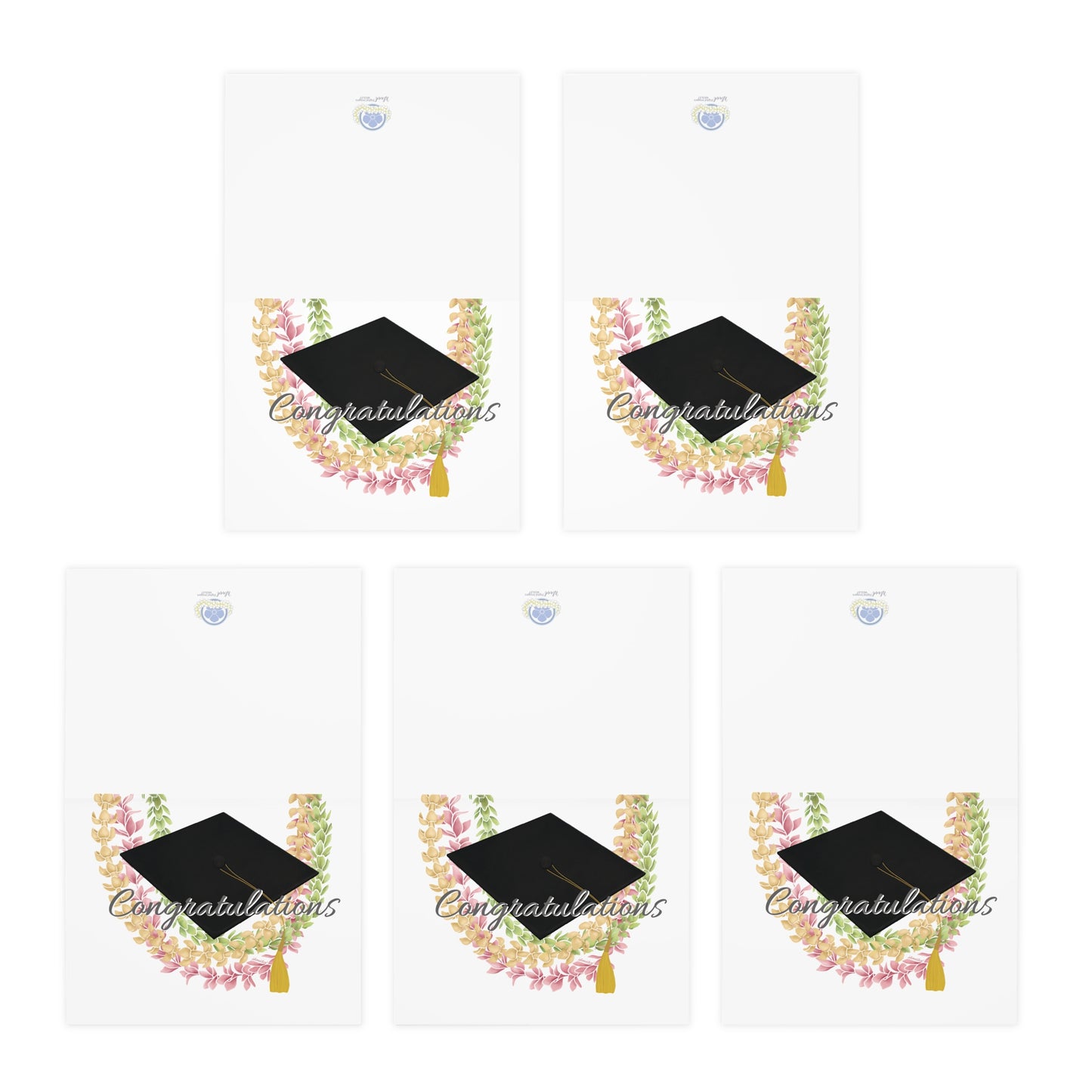 Greeting Cards (5 Pack)- Congratulations Graduate Pakalana, Pikake, Puakenikeni Leis