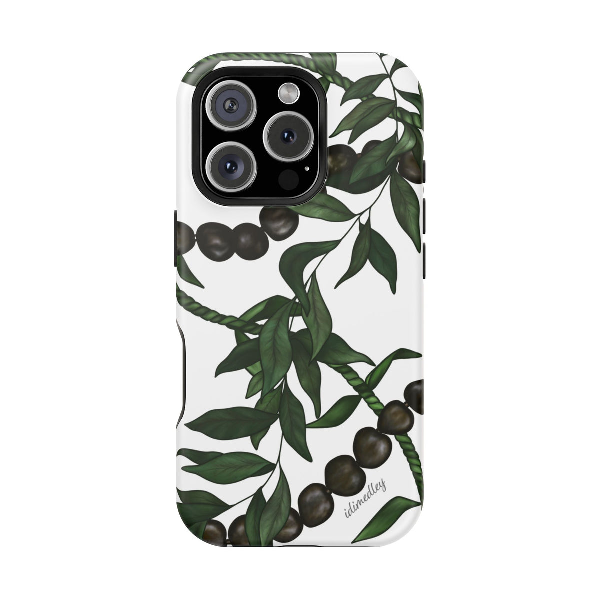 Kukui Nut, Maile, Ti Leaf Lei (White), MAGSAFE