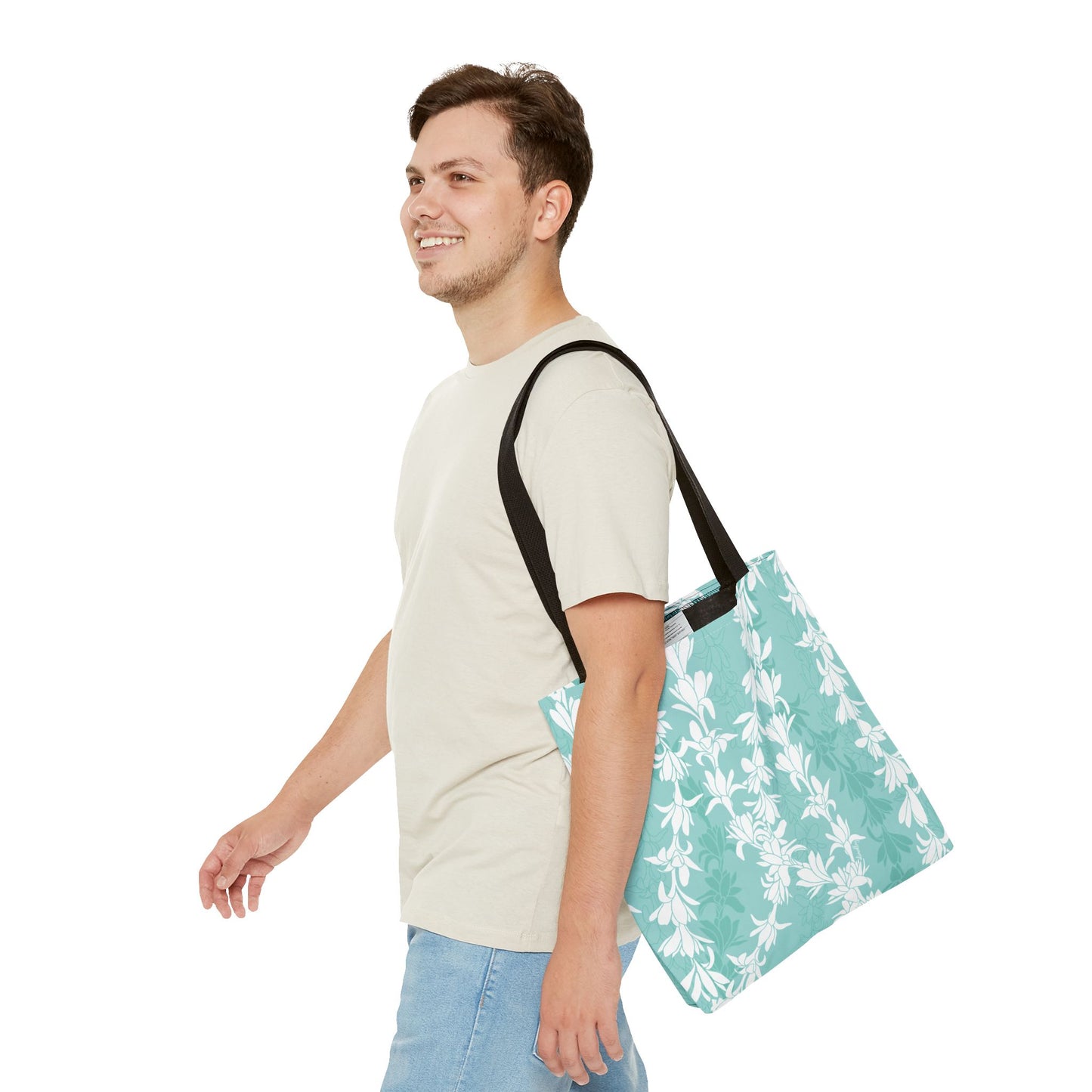 Tote bag- Tuberoses for Nohea (Seafoam)