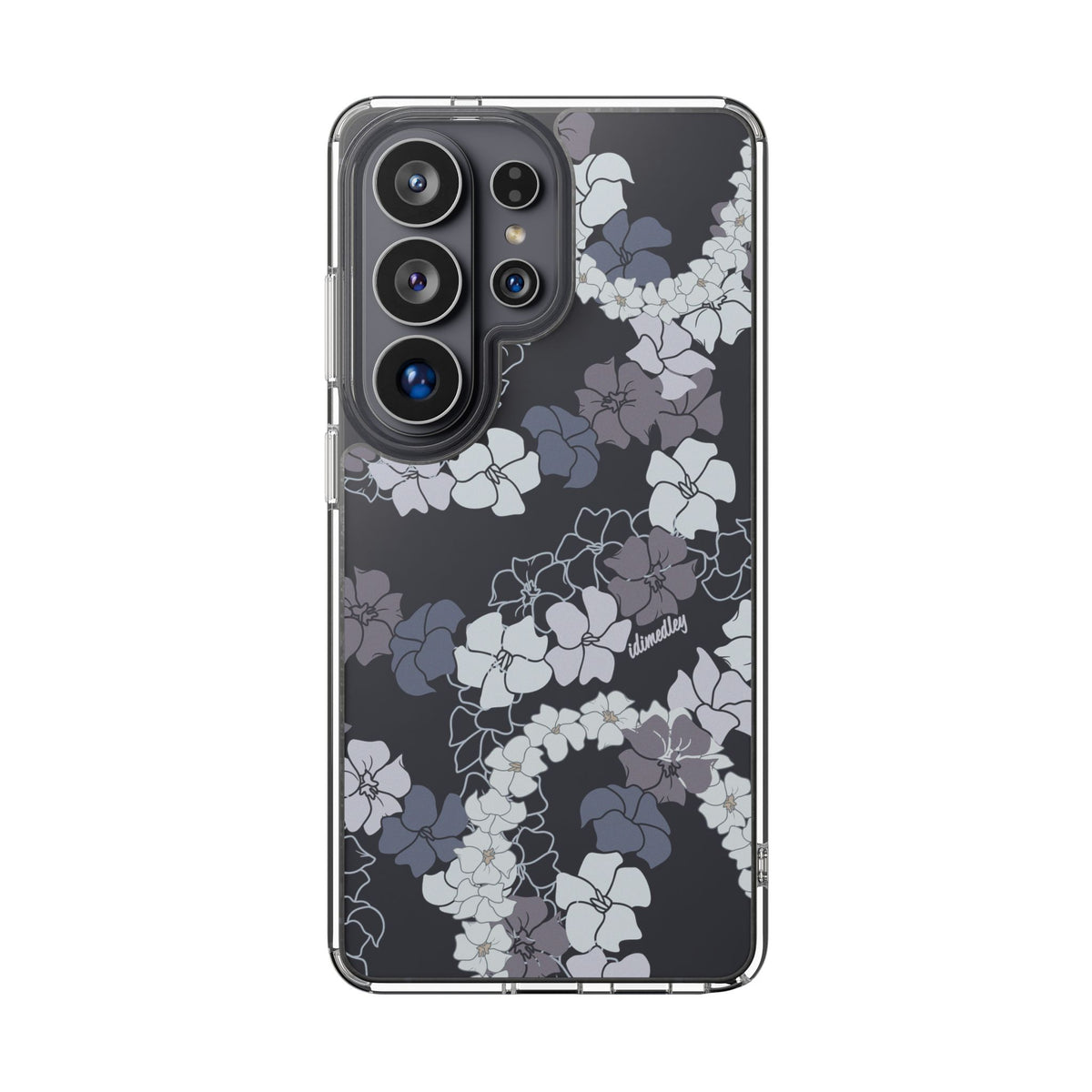 Puakenikeni En Face Flower Leis (Blue and Purple) CLEAR Case