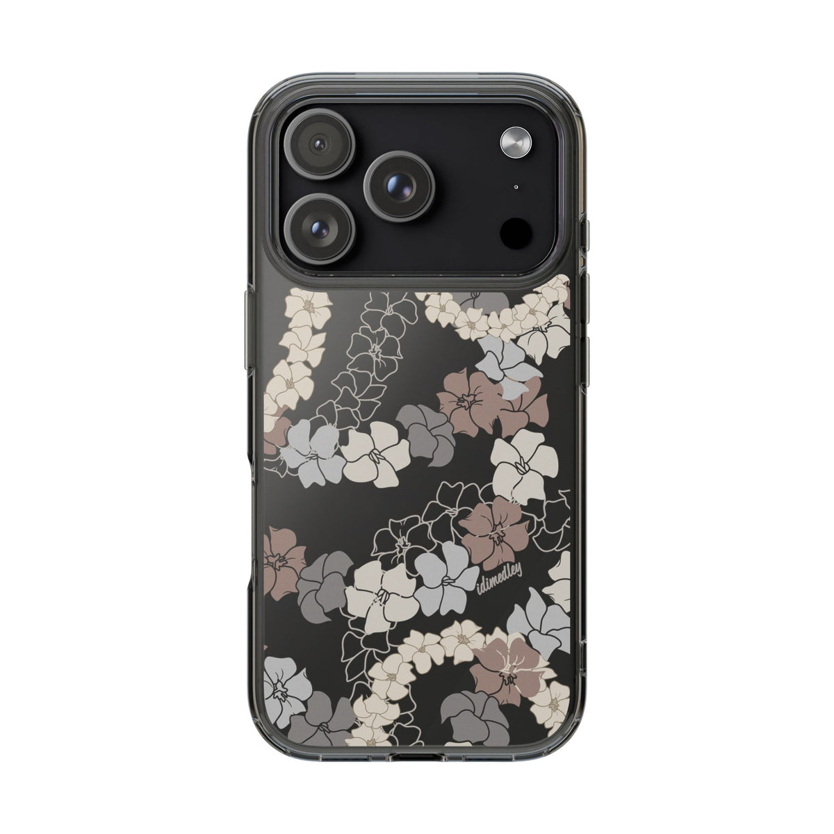 Puakenikeni En Face Flower Leis (Brown and Gray Neutrals) CLEAR Case