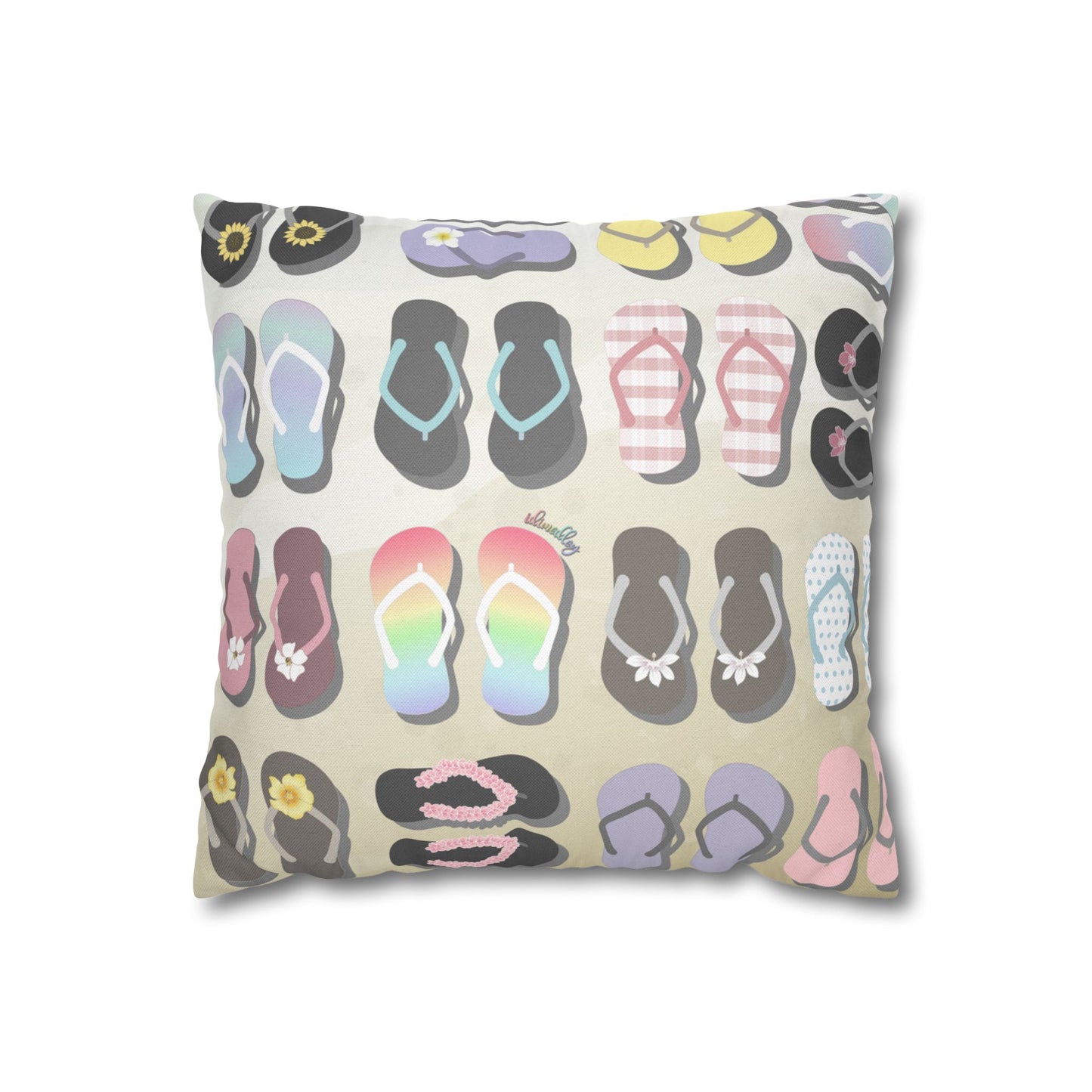 Throw Pillow Cover- Sandy Pua Toes in My Rubbah Slippahs