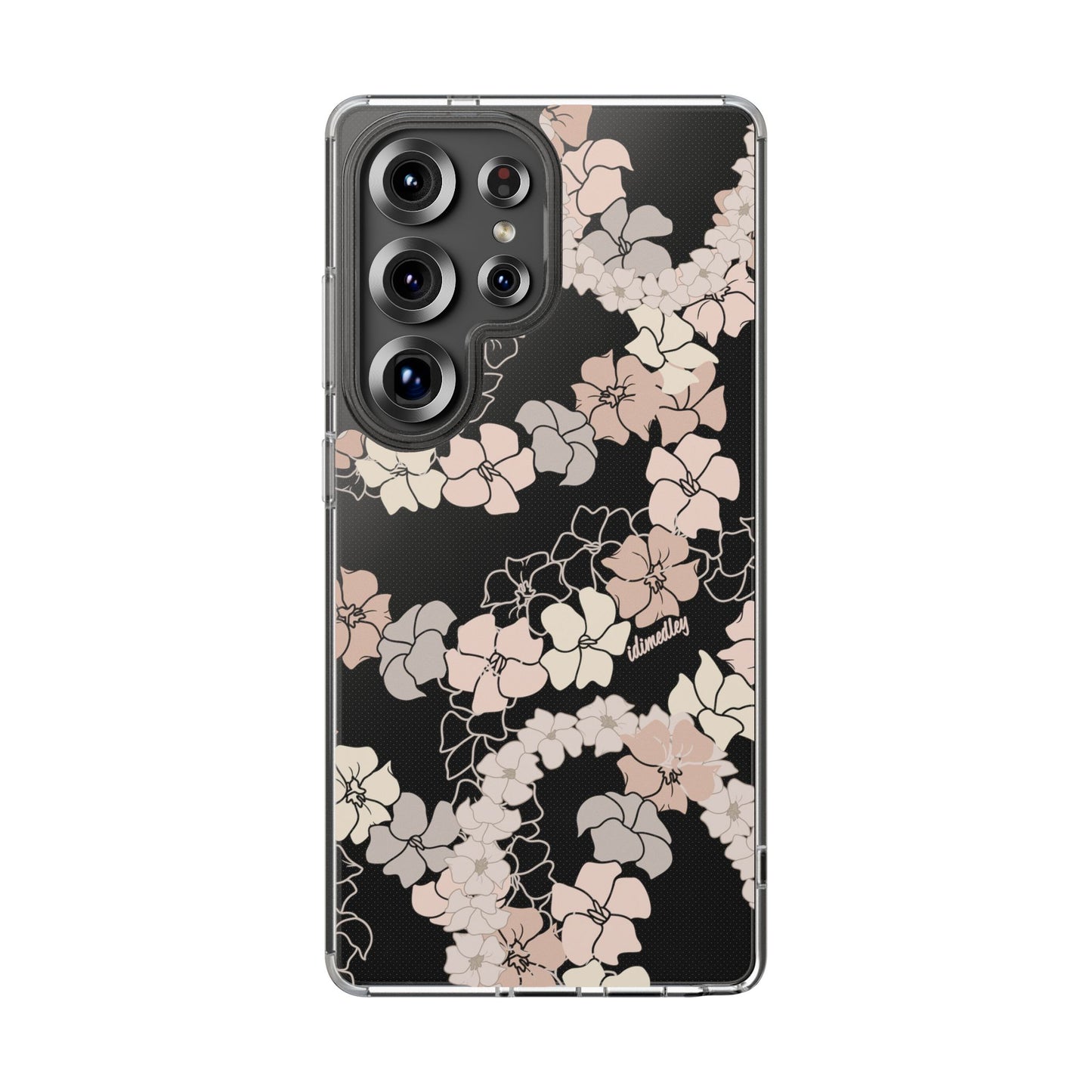 Puakenikeni En Face Flower Leis (Peachy Pinks) CLEAR Case