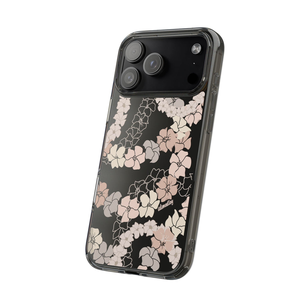 Puakenikeni En Face Flower Leis (Peachy Pinks) CLEAR Case