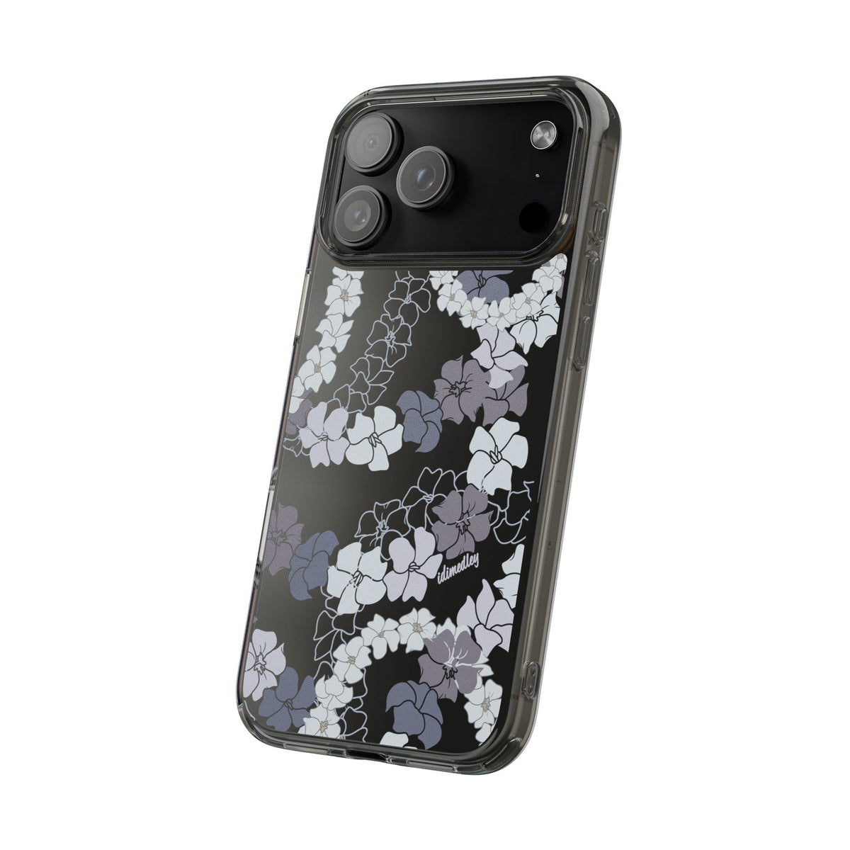 Puakenikeni En Face Flower Leis (Blue and Purple) CLEAR Case