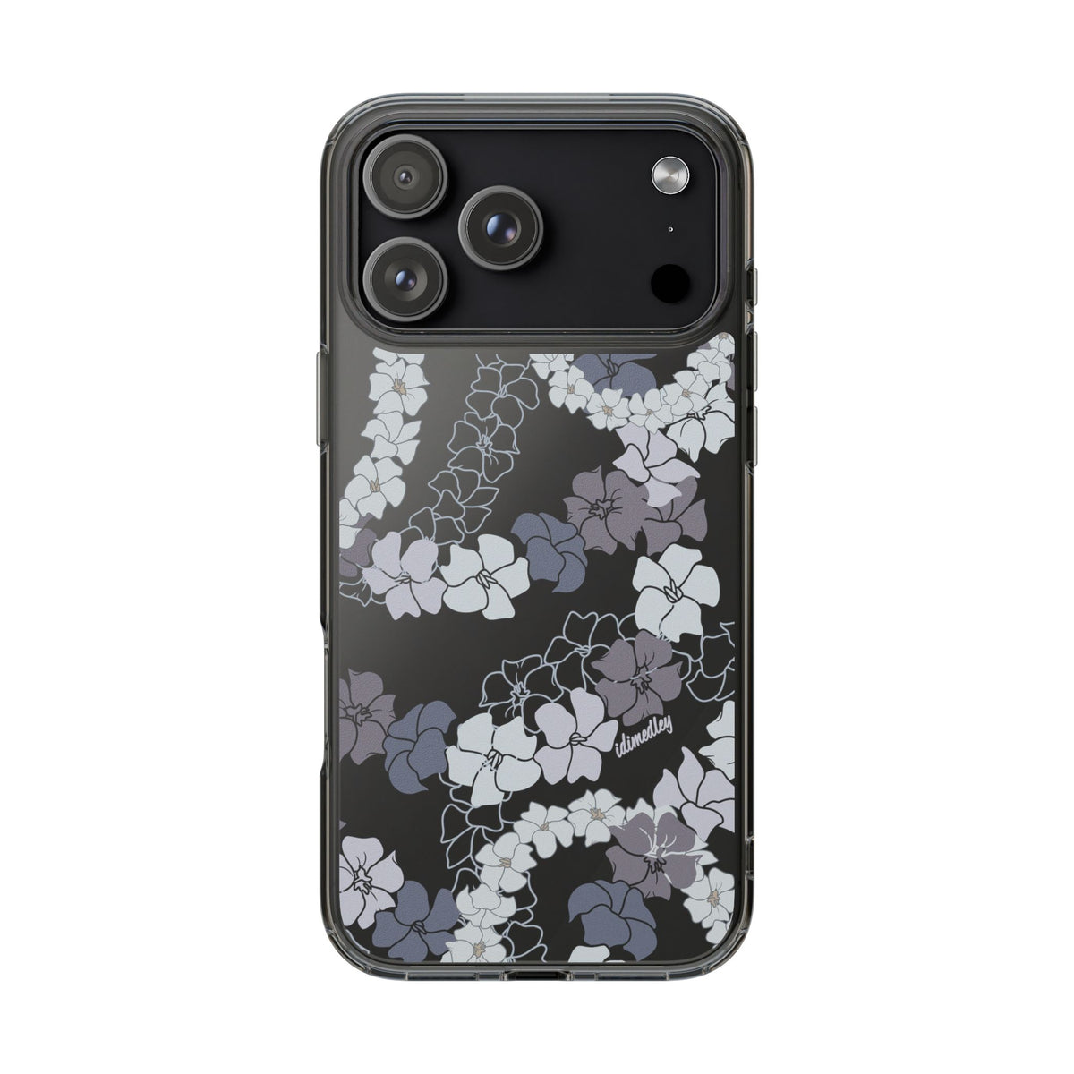 Puakenikeni En Face Flower Leis (Blue and Purple) CLEAR Case