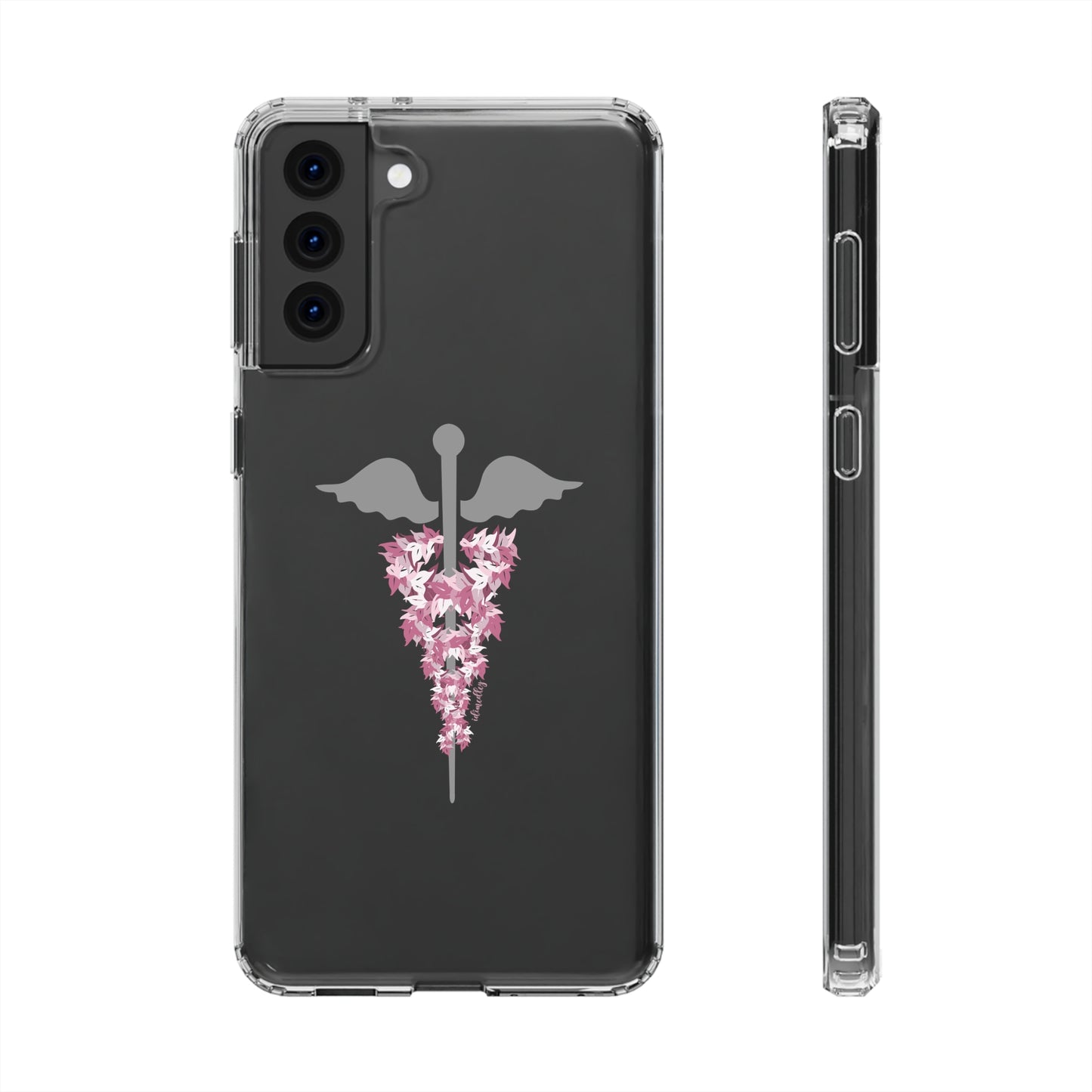 Caduceus Medical Symbol with Pink Maile Lei CLEAR Case