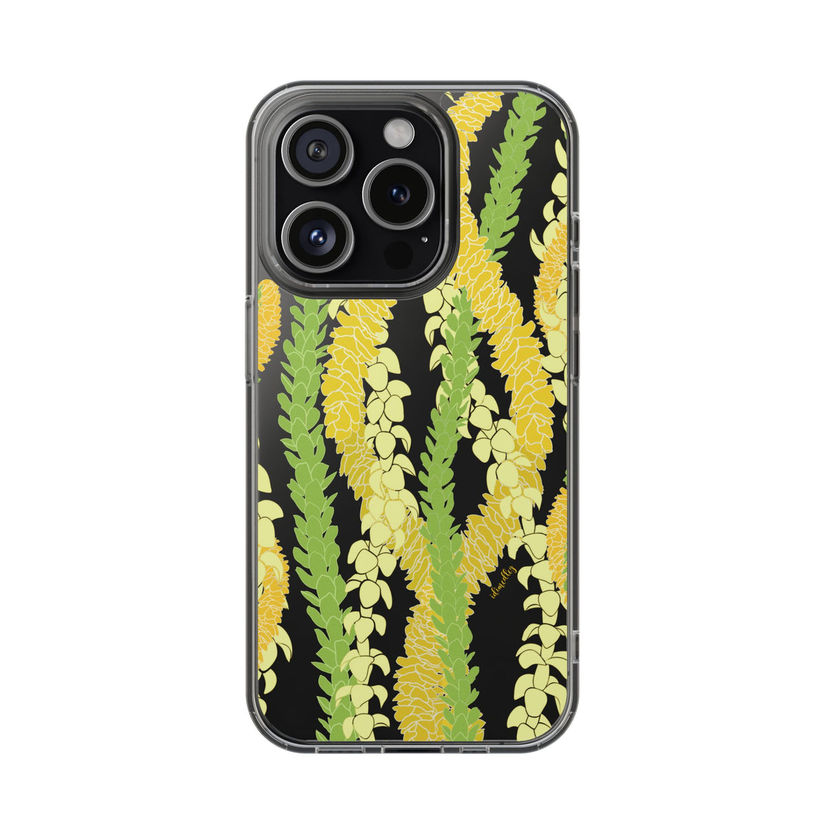 Triple Strand Ilima, Pakalana and Puakenikeni Lei CLEAR Case