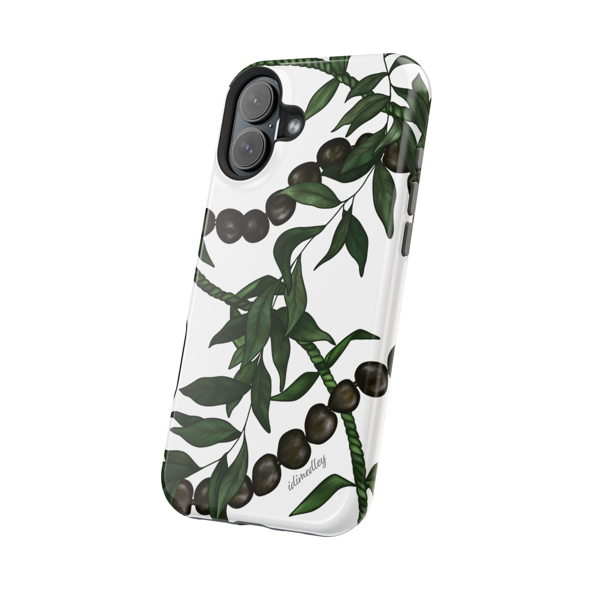 Kukui Nut, Maile, Ti Leaf Lei (White), MAGSAFE
