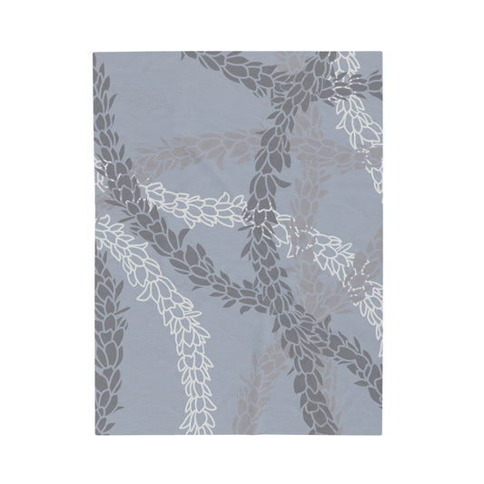 Incredibly Soft Velveteen Blanket- Pikake Wishes (Gray)