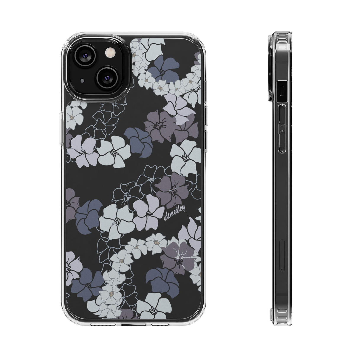 Puakenikeni En Face Flower Leis (Blue and Purple) CLEAR Case