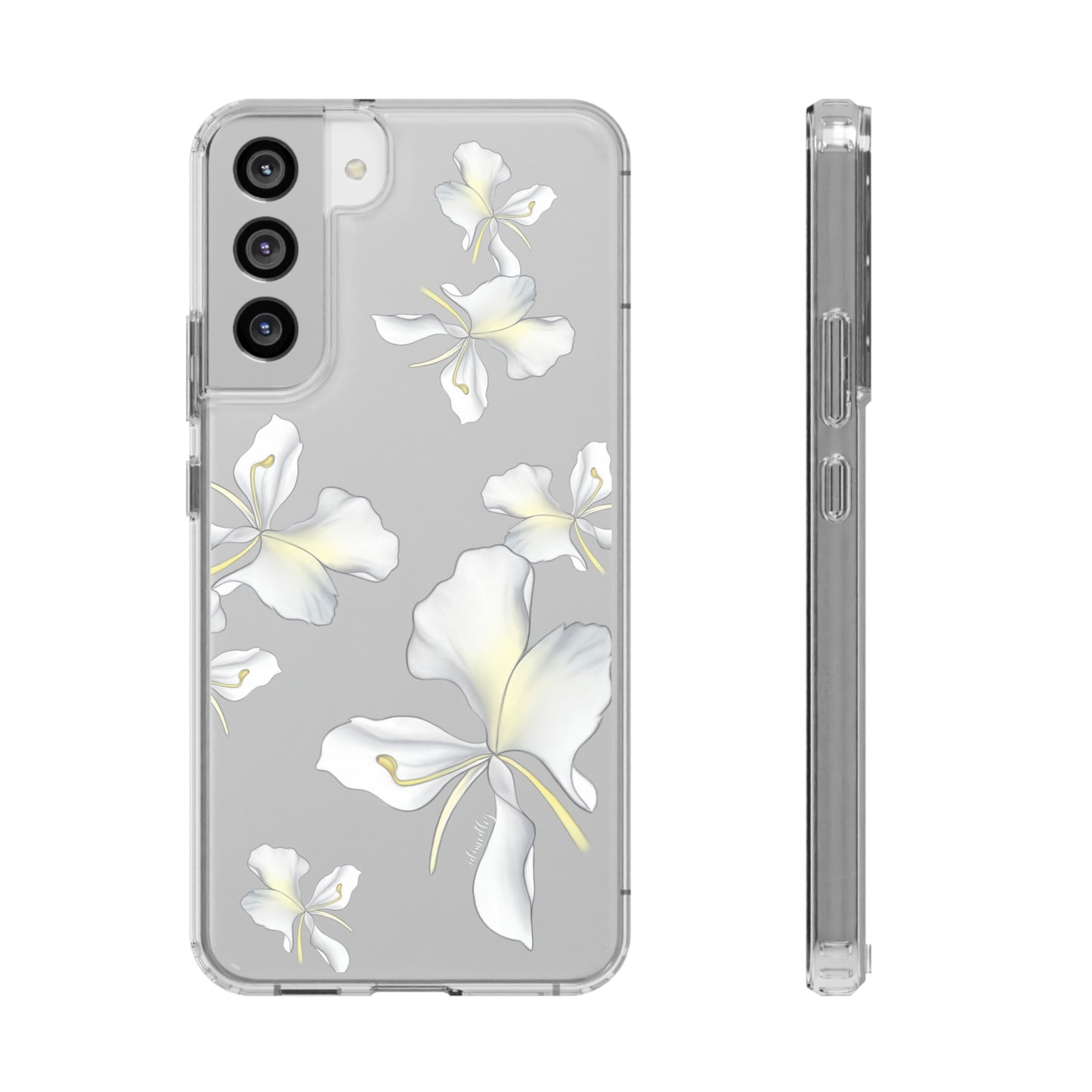 Awapuhi Butterfly Ginger Falling Flowers CLEAR Case