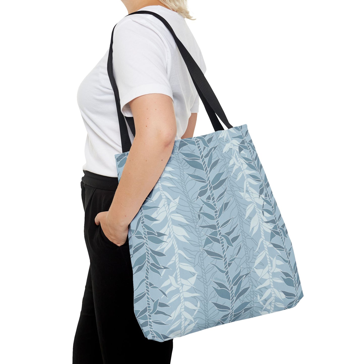 Tote bag- Ti Leaf Lucky Leis (Steel Blue)