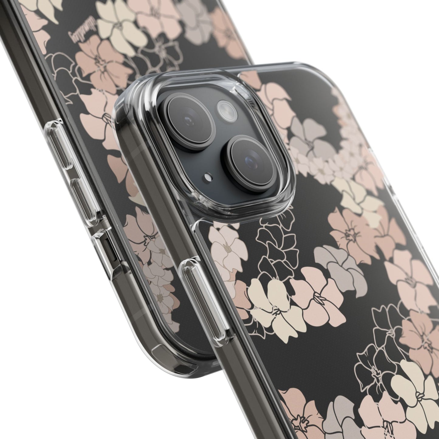 Puakenikeni En Face Flower Leis (Peachy Pinks) CLEAR Case