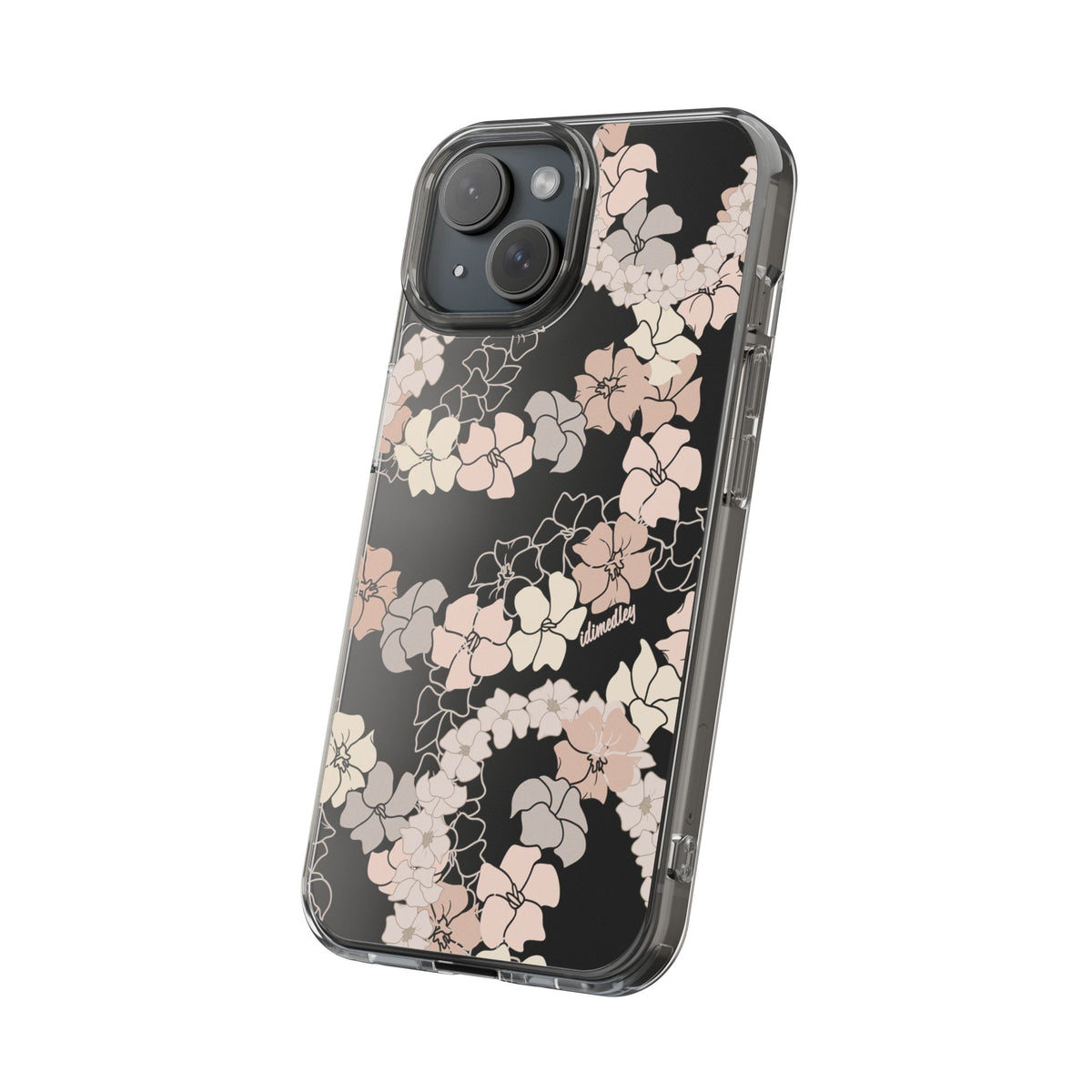 Puakenikeni En Face Flower Leis (Peachy Pinks) CLEAR Case