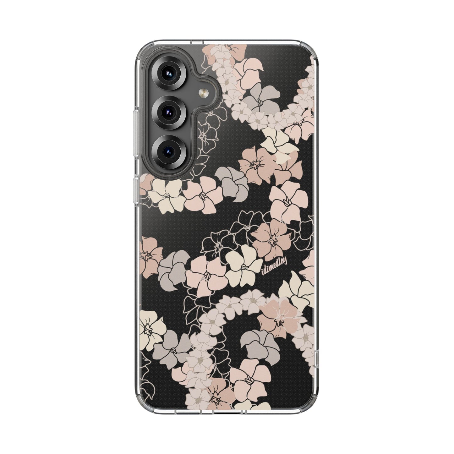 Puakenikeni En Face Flower Leis (Peachy Pinks) CLEAR Case
