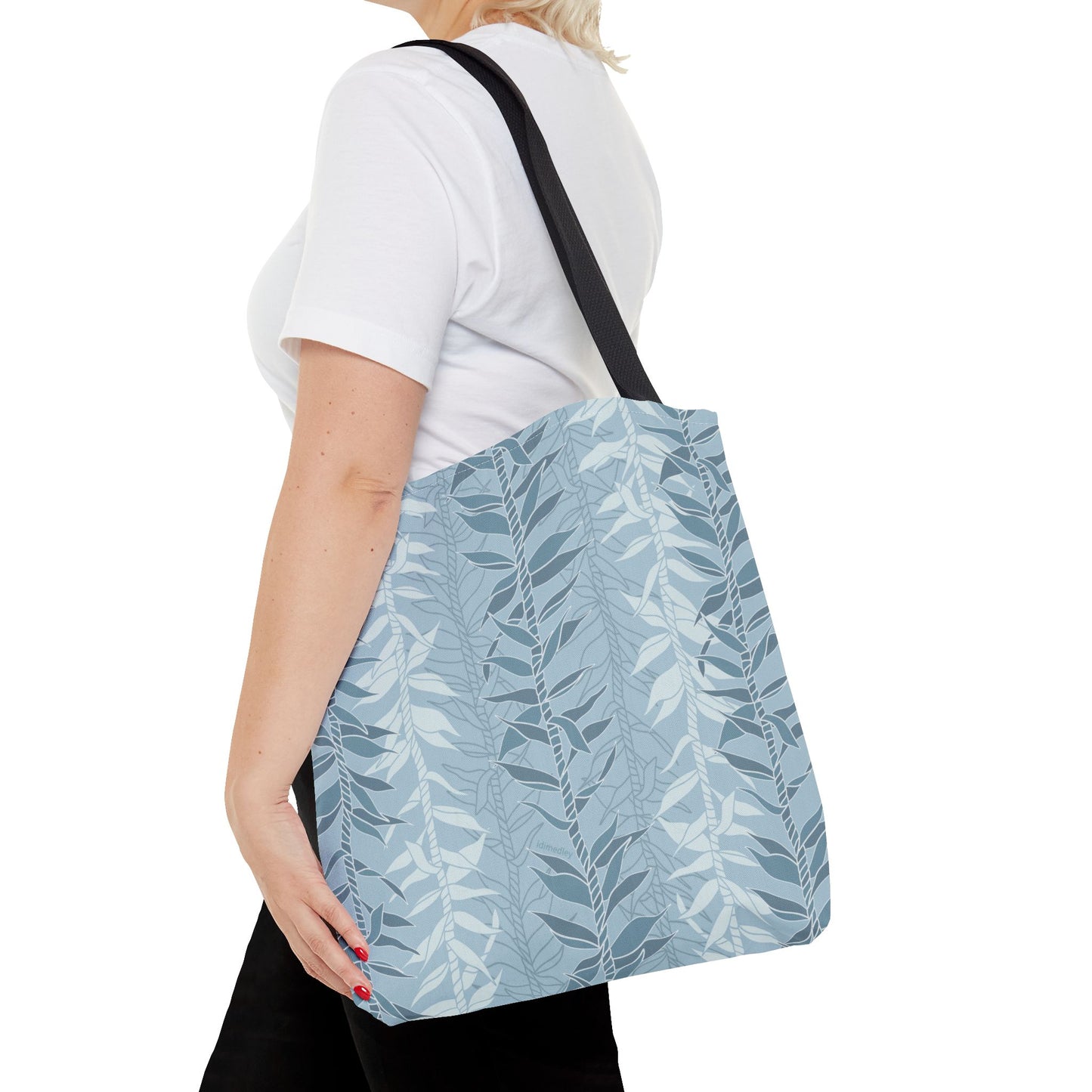 Tote bag- Ti Leaf Lucky Leis (Steel Blue)